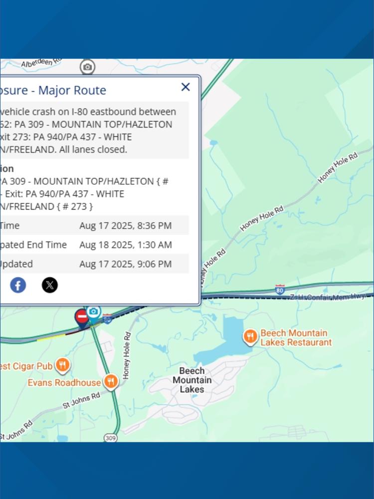 Crash closes portion of I-80 East in Luzerne County | wnep.com