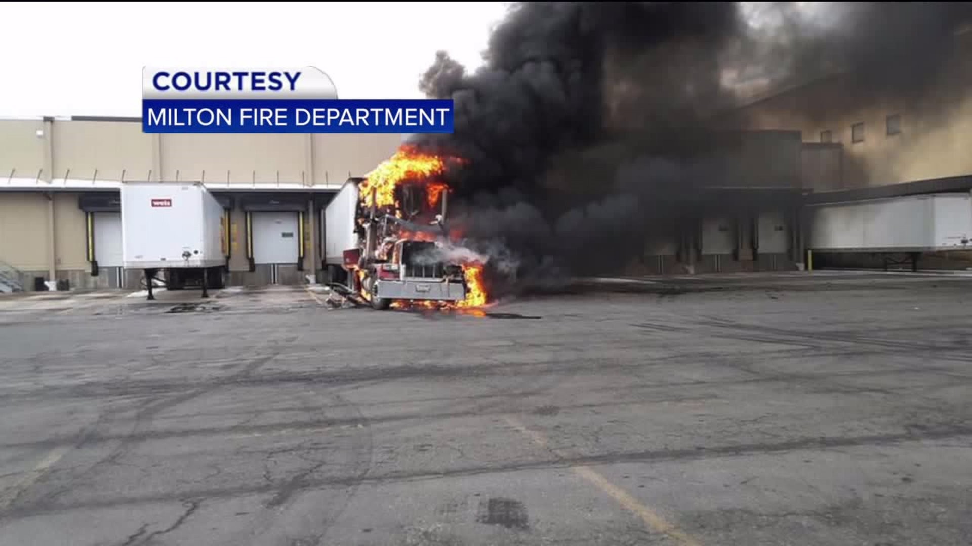 Tractor Trailer Fire Damages Business in Northumberland County