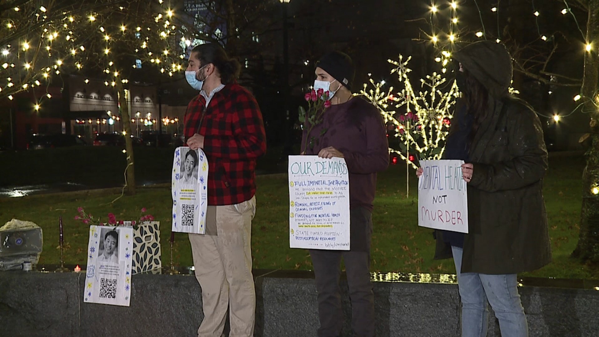 The vigil was held at Courthouse Square in downtown Scranton Thursday night.