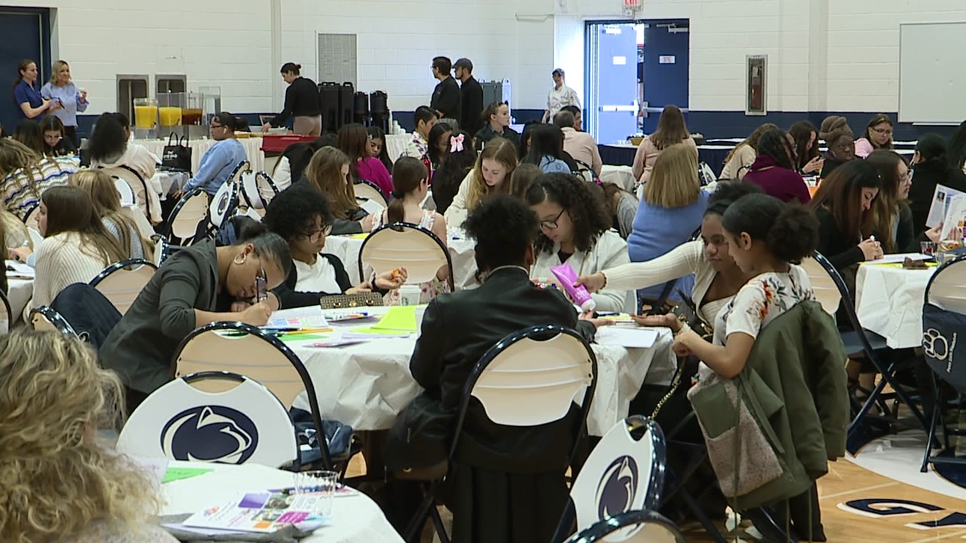 Middle and high school girls from Luzerne County heard about STEM careers and the importance of making connections with other women.