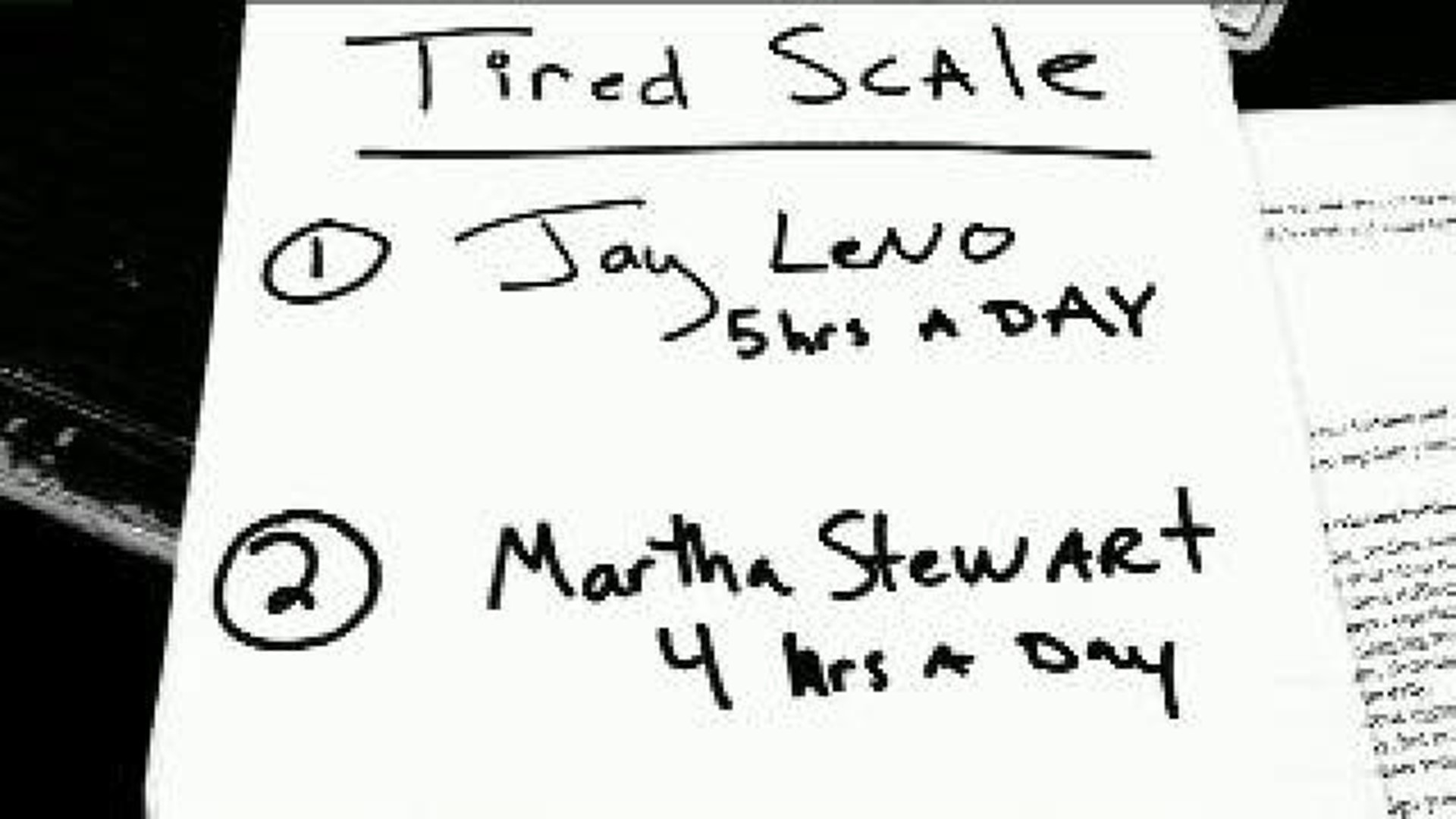 Something to Sleep On: Tired Scale