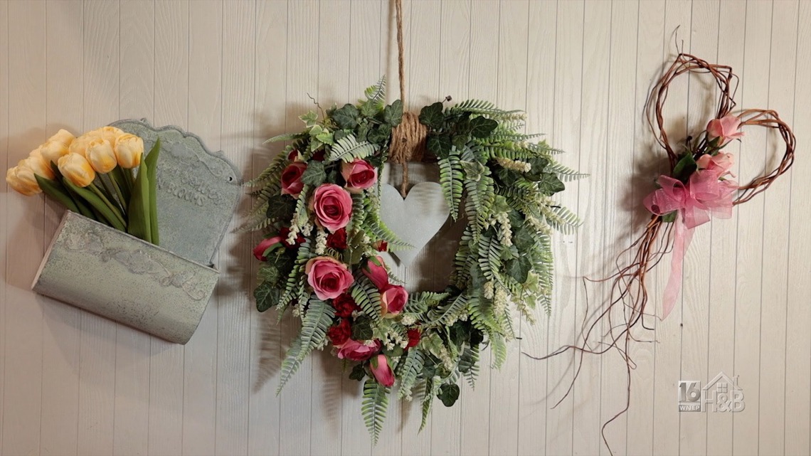 DIY Florals and Ferns Valentine's Day Wreath
