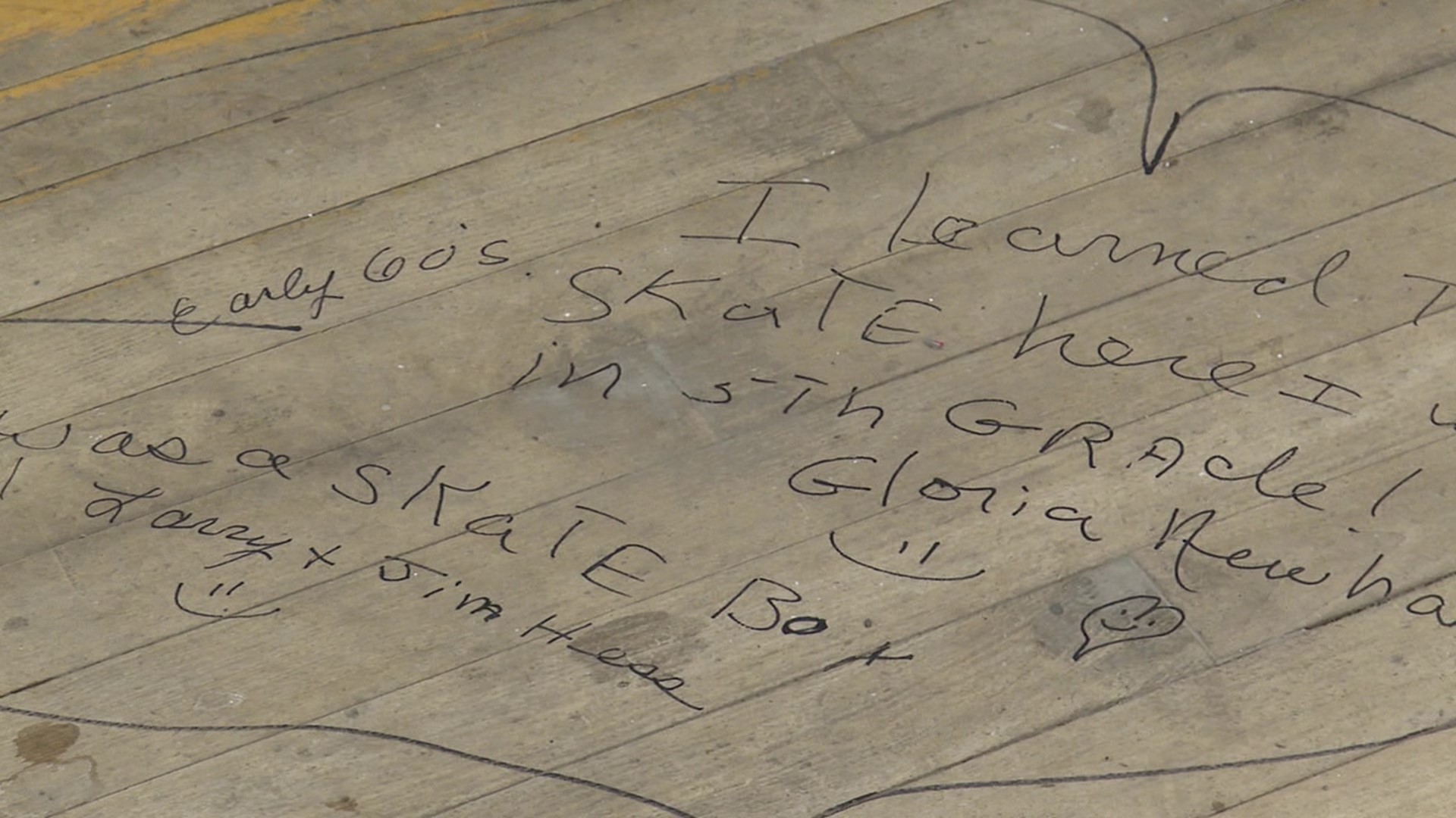 A grocery store in Benton known to many as a roller skating rink in the 1960s is offering residents a chance to leave one last mark on the floors before renovations.