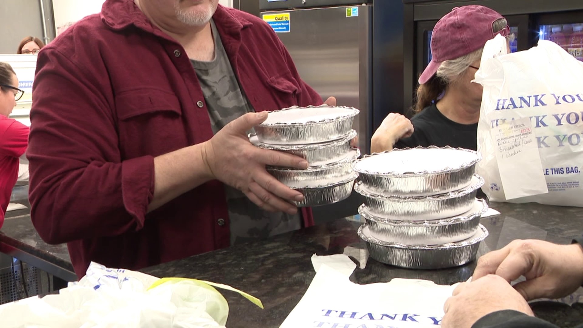 More than 600 holiday dinners were handed out Saturday by Brasi's Pizza in Swoyersville.