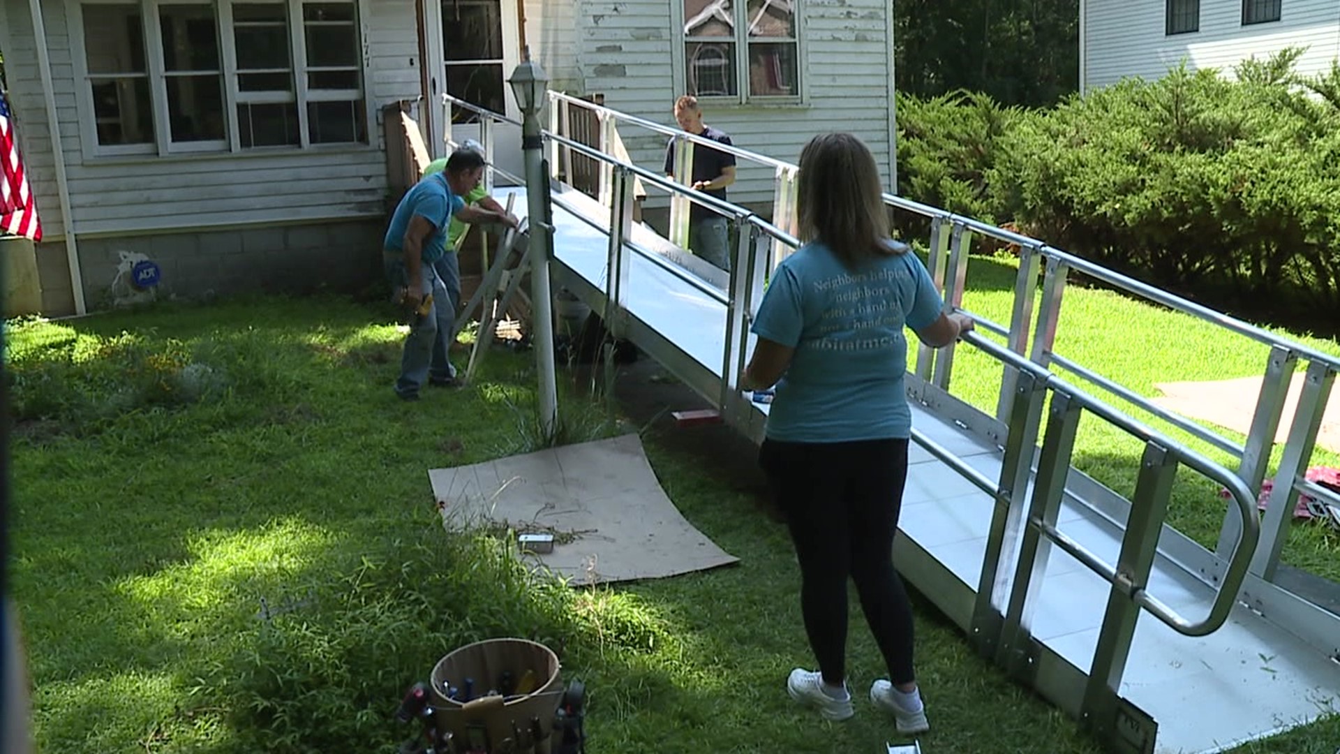 A woman in Monroe County had some helping hands making important updates to her home.