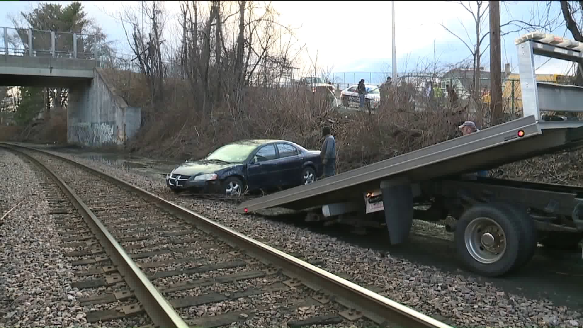 Car Crash in Scranton Forces Train to Stop