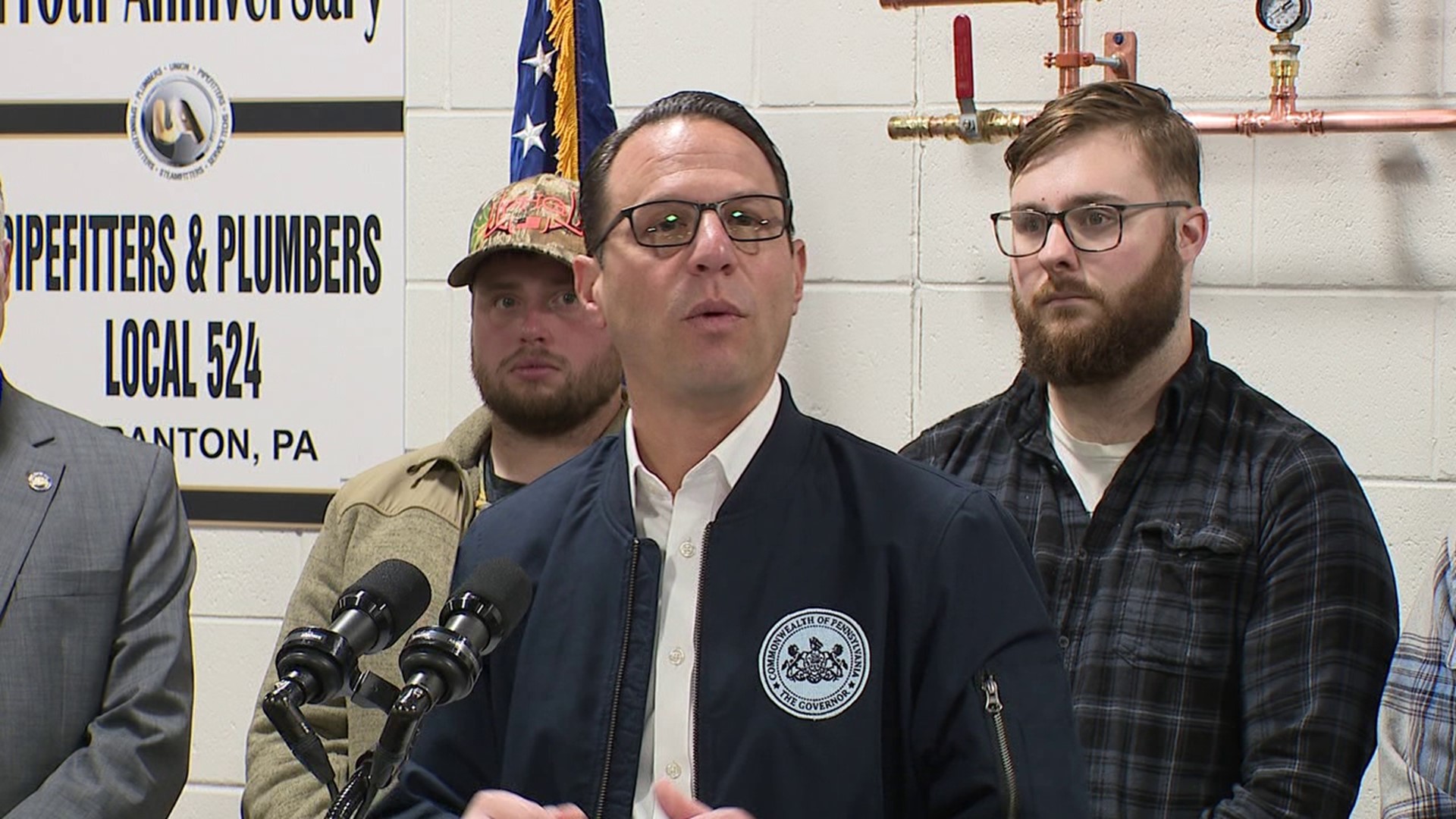 Creating a pipeline for pipe fitters and plumbers, Governor Shapiro making a stop at Scranton's United Association Local Union 524 to bolster the area's local unions