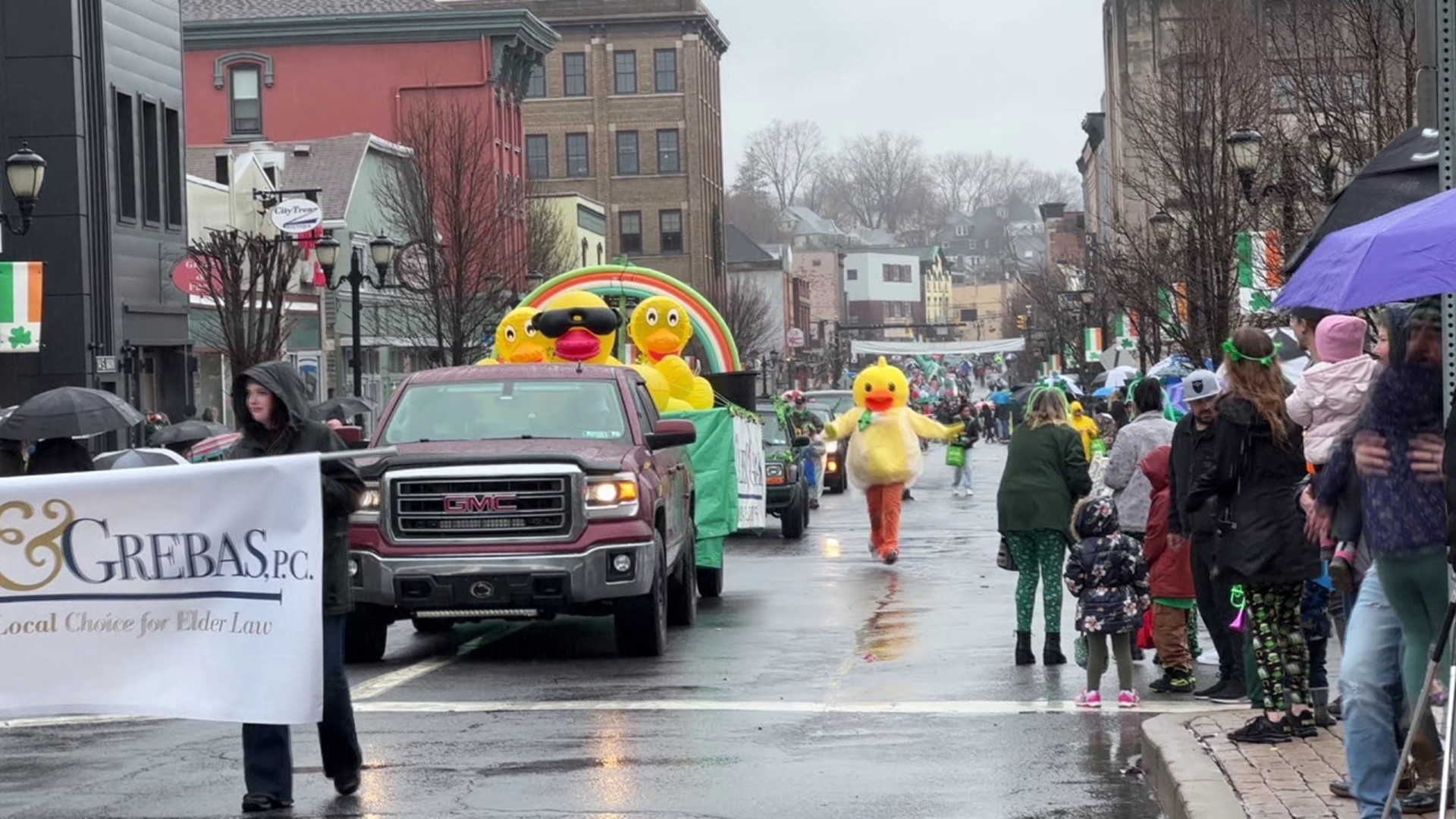 Parade-goers in Pittston were well equipped with rain materials for the 11th annual parade on Saturday.