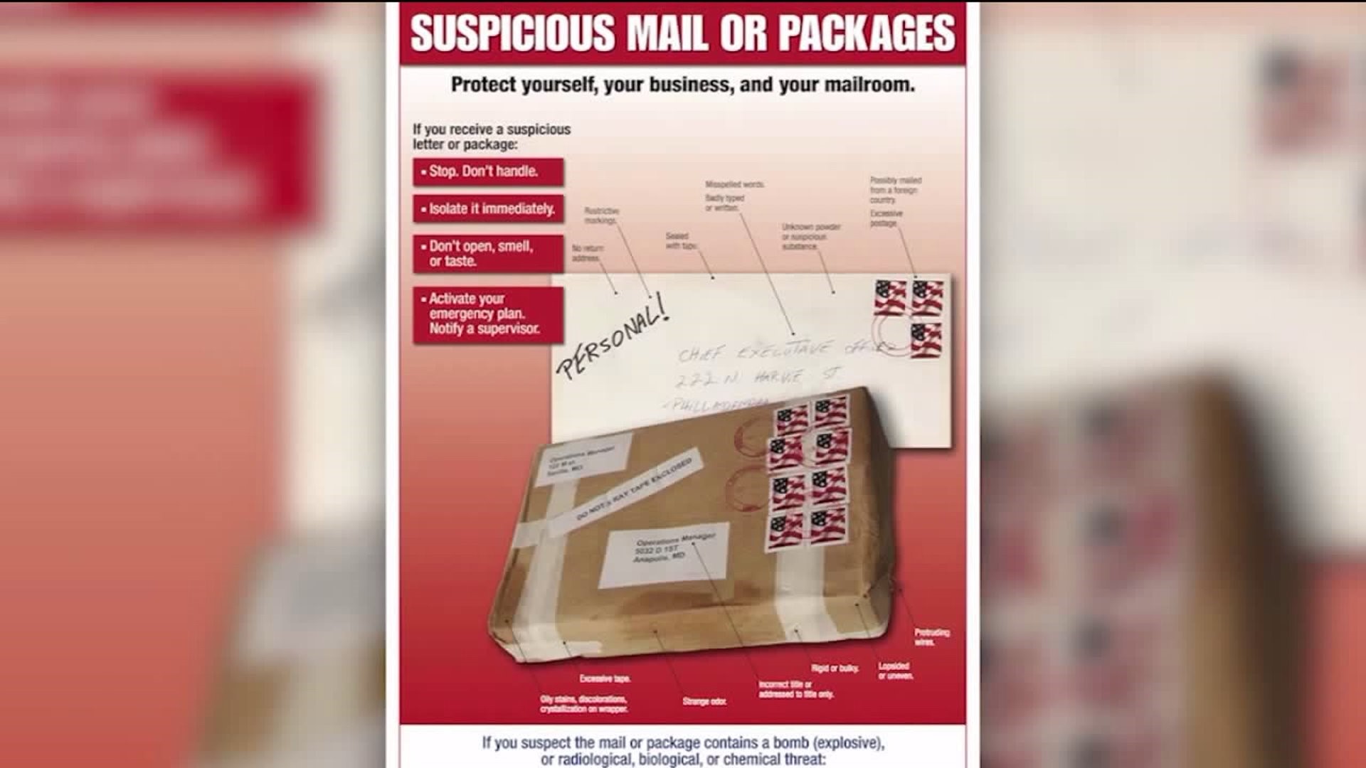 Police Academy, Postal Service Offer Advice on Suspicious Packages