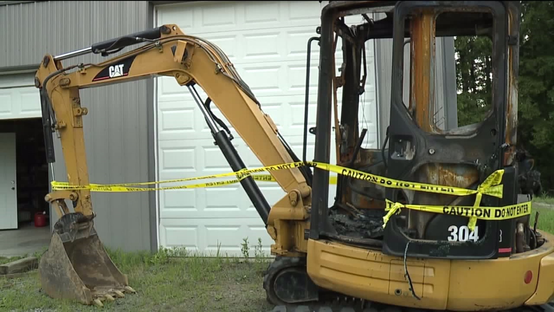 Excavator Set on Fire at Cemetery in Lackawanna County