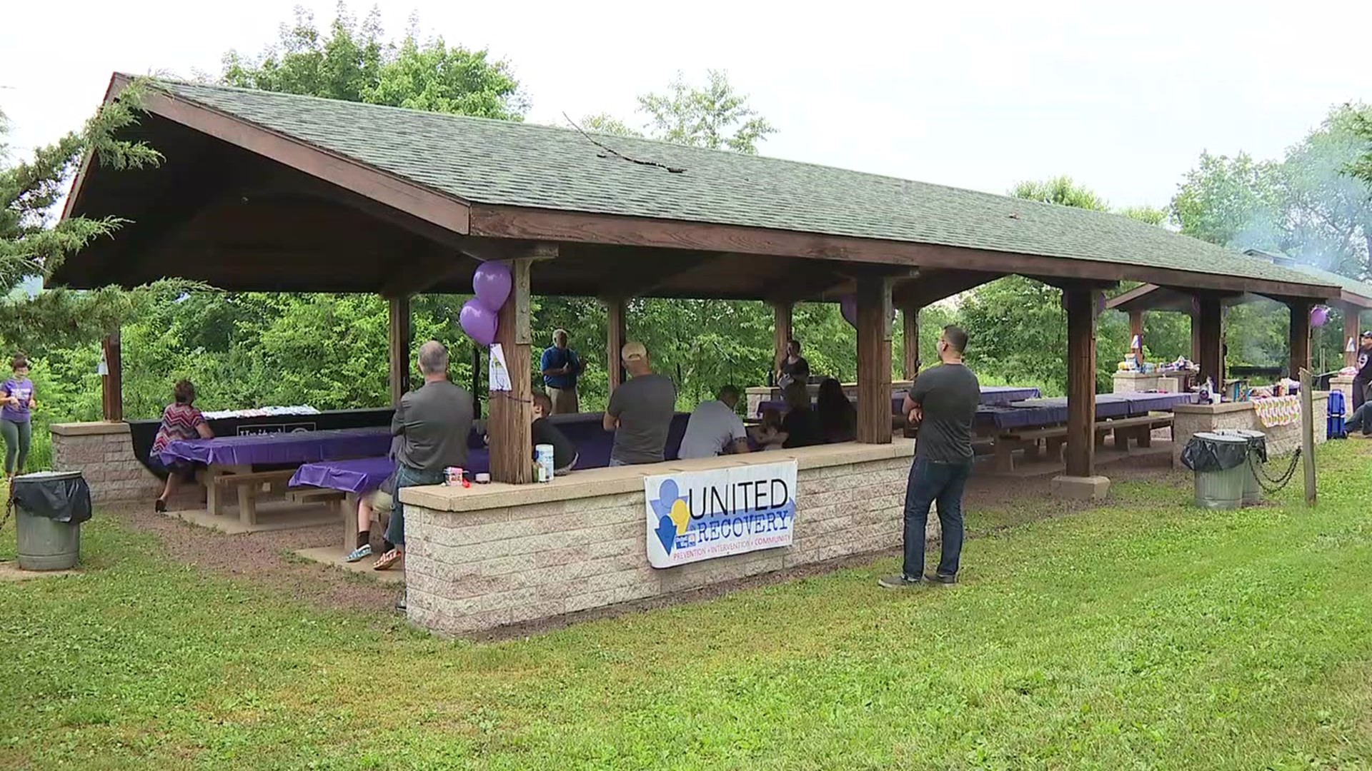 The event at Briar Creek Lake featured speakers sharing personal recovery stories.