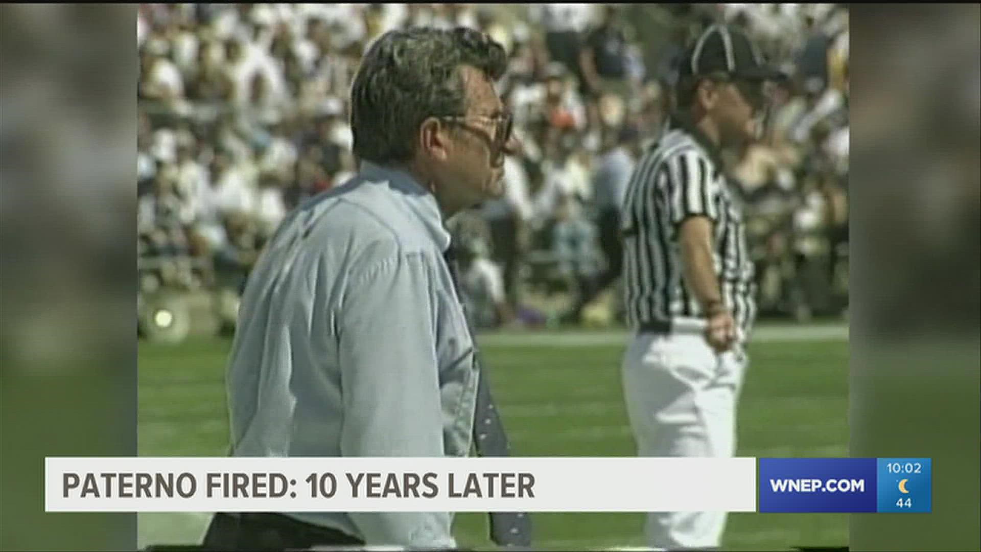 Ten years ago this week, legendary Penn State Head Football Coach Joe Paterno was fired amid a scandal involving former assistant coach Jerry Sandusky.