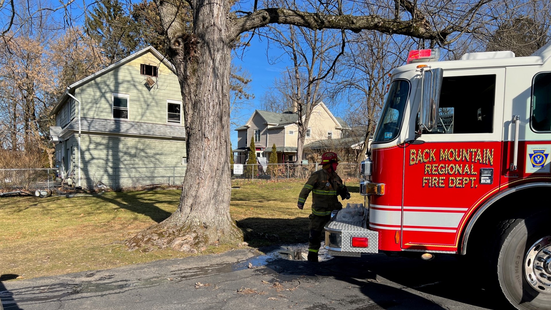 Fire damaged a home on Huntsville Road Tuesday morning.