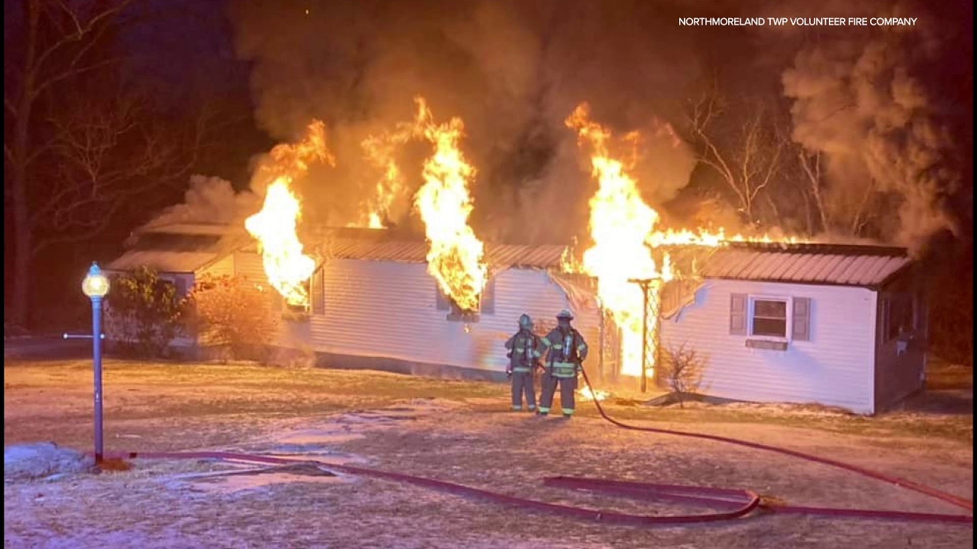 The fire started just before 6 a.m. Sunday in Northmoreland Township.