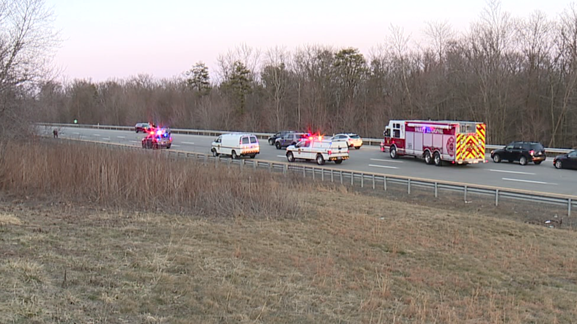 The coroner was called to the scene of a crash on Interstate 81 on Sunday evening.