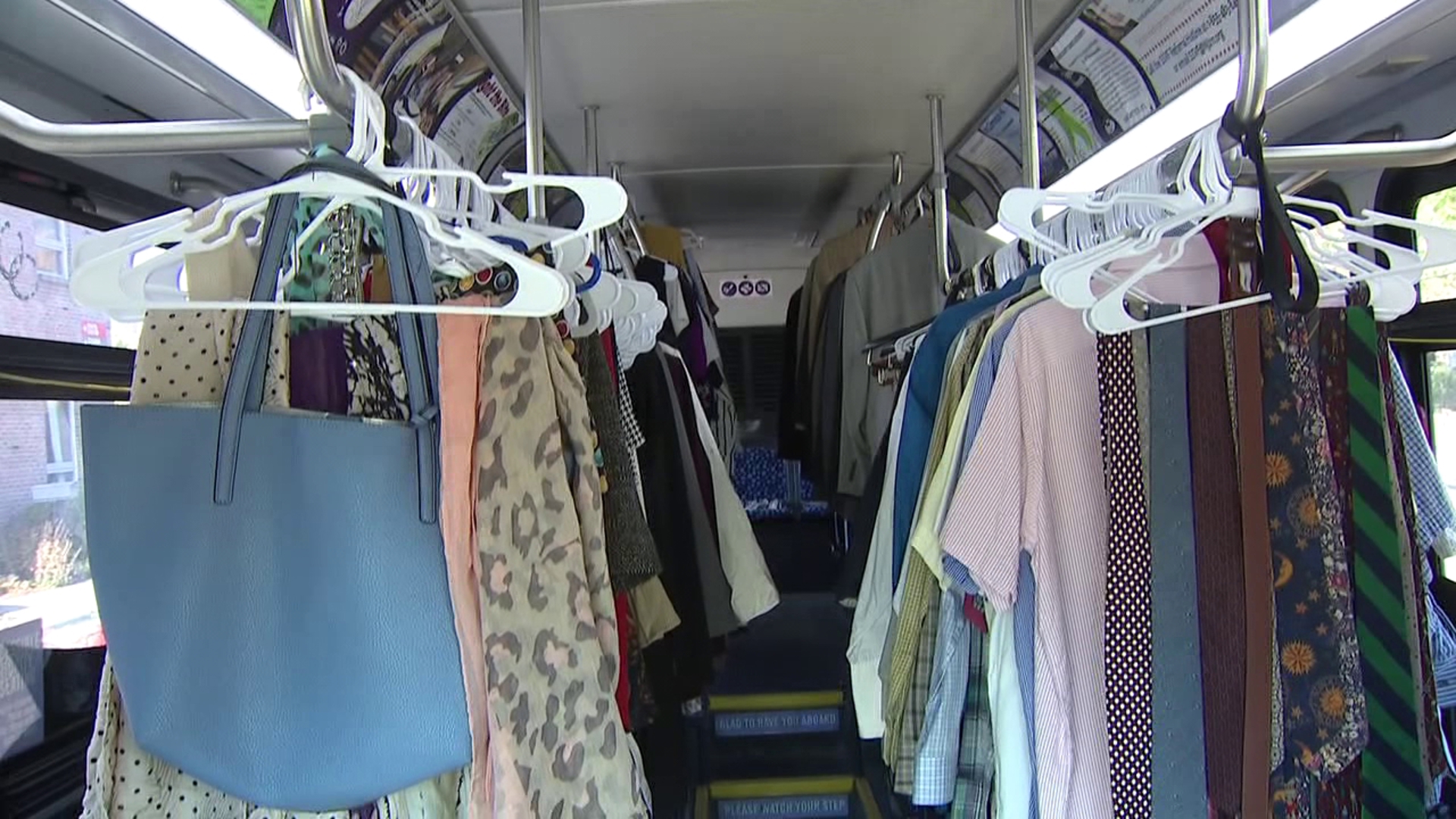 A bus traveling around Monroe County on Monday wasn't picking up riders. It was a place to help people get some new clothes.