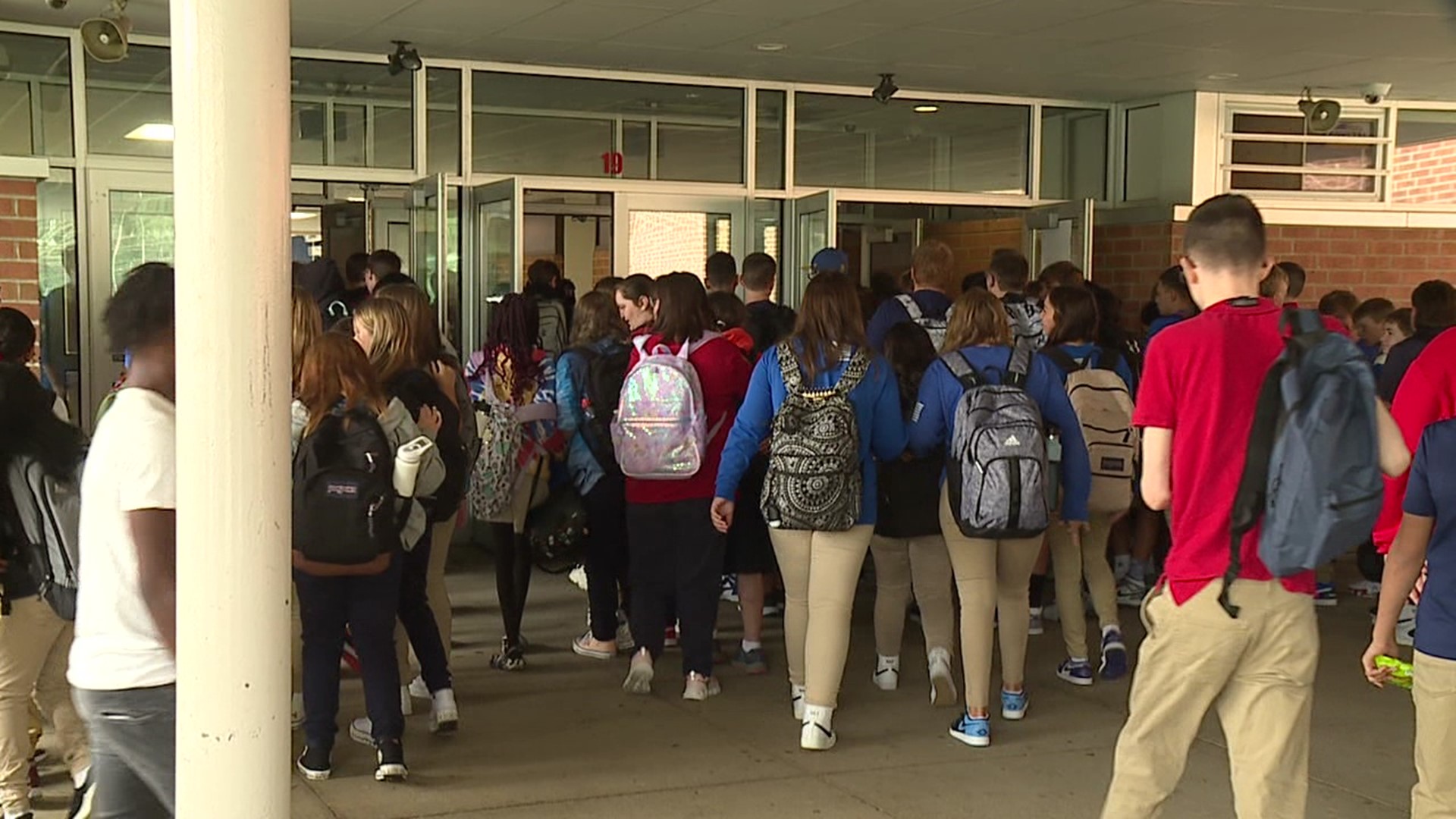 Newswatch 16's Andy Palumbo was there as the doors opened for the new school year.