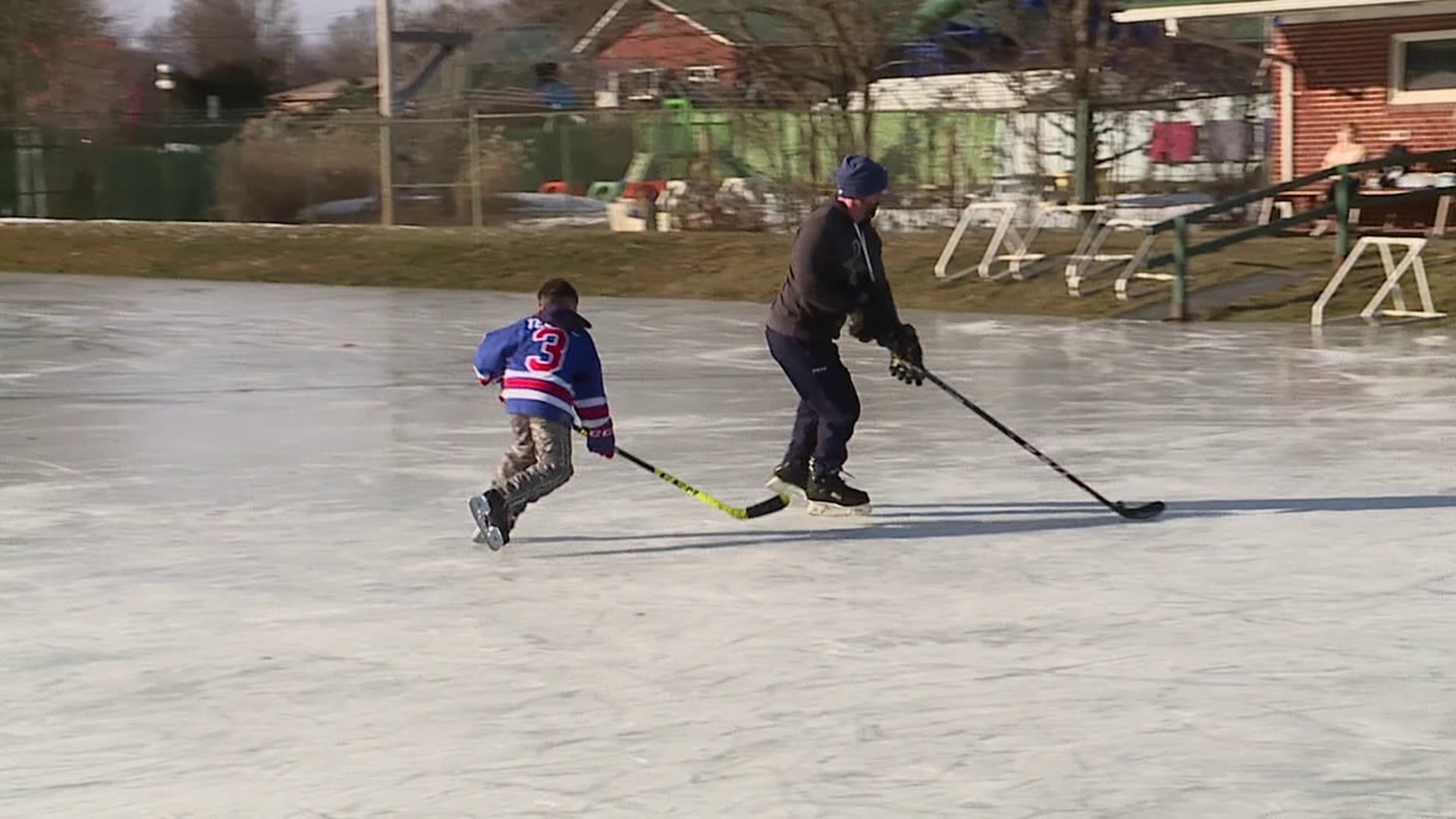 Some people in Union County found an icy way to spend the day after Christmas.  The outdoor ice skating rink opened Monday near Lewisburg.