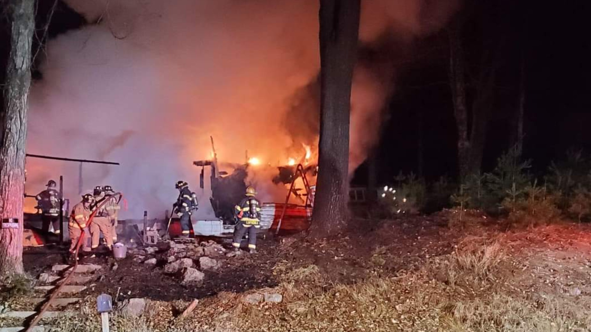 The fire happened in Delaware Township, near Dingmans Ferry, on Sunday night.