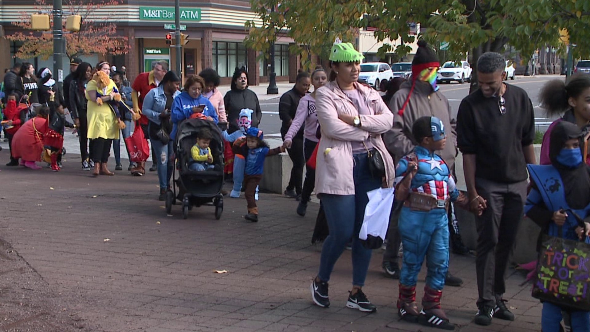 City officials hosted families on Public Square to trick-or-treat safely.