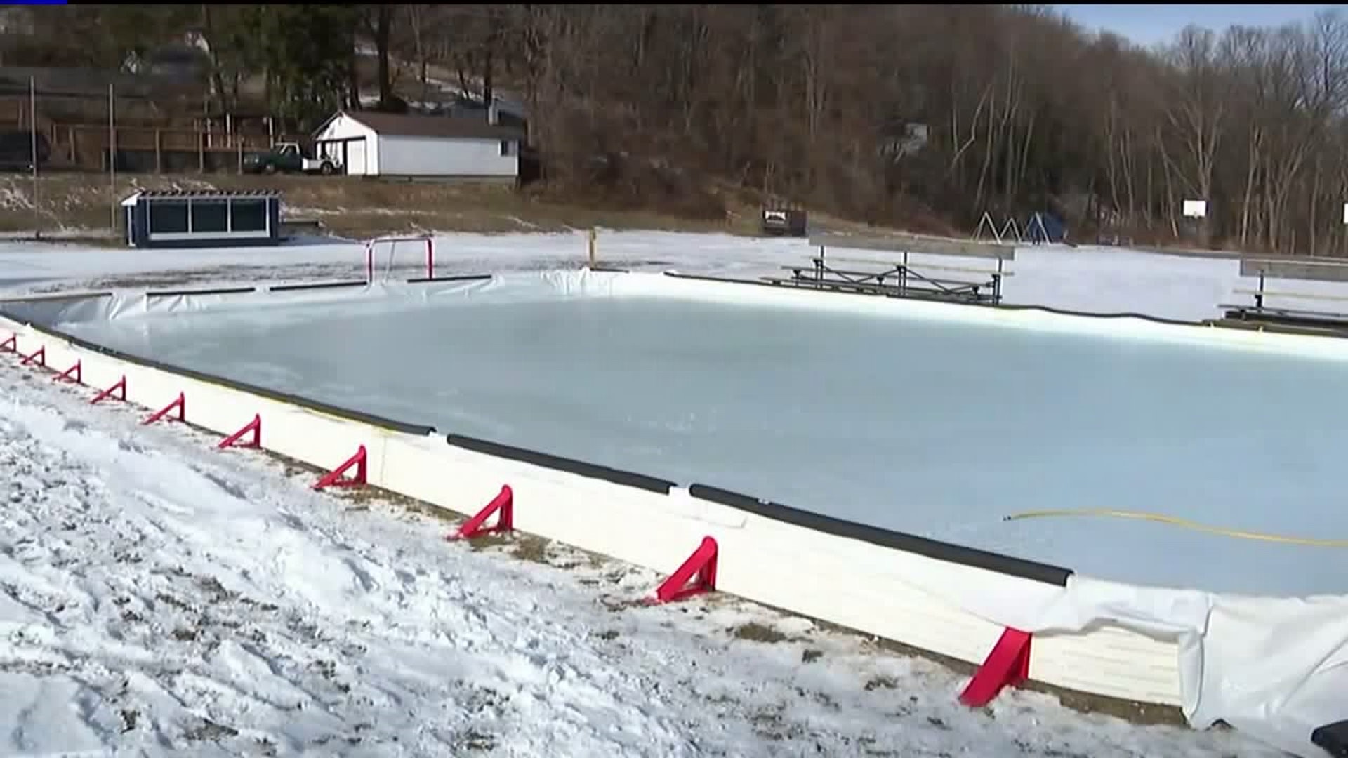 Pop-Up Ice Rink Getting Filled in Jim Thorpe
