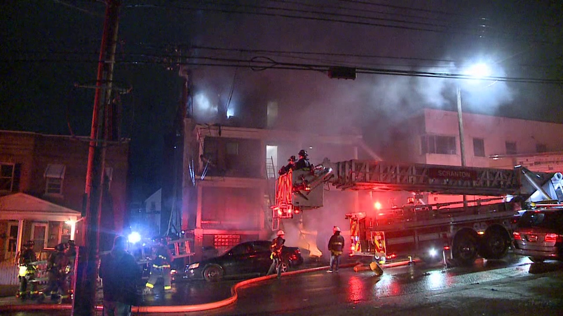 Flames broke out around 9:30 p.m. along Prescott avenue in the city's Hill section.
