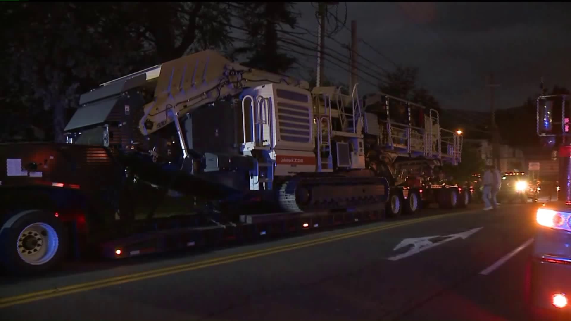 Rig Stuck and Causing Traffic Problems in Nanticoke