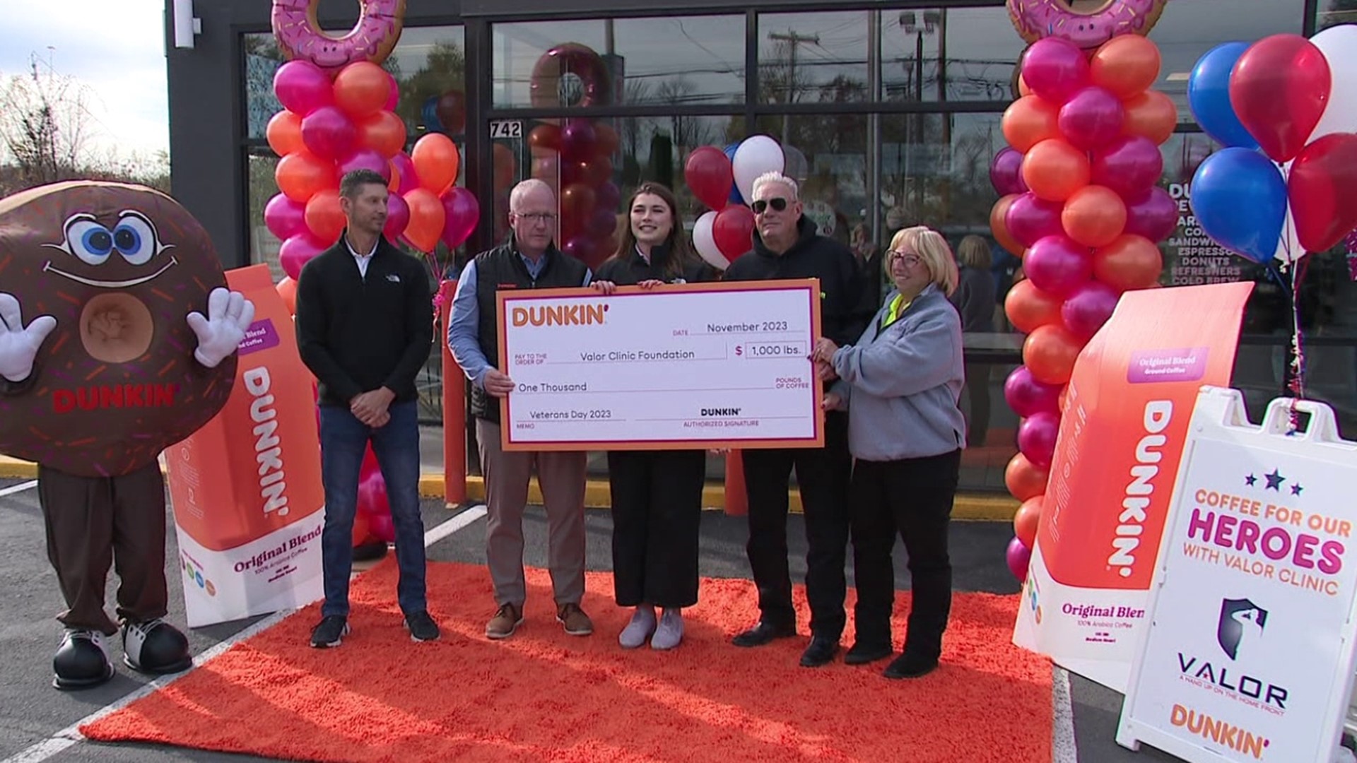 For the 8th year, Dunkin' Donuts is partnering with the Valor Clinic Foundation to provide coffee donations for veterans this holiday season.