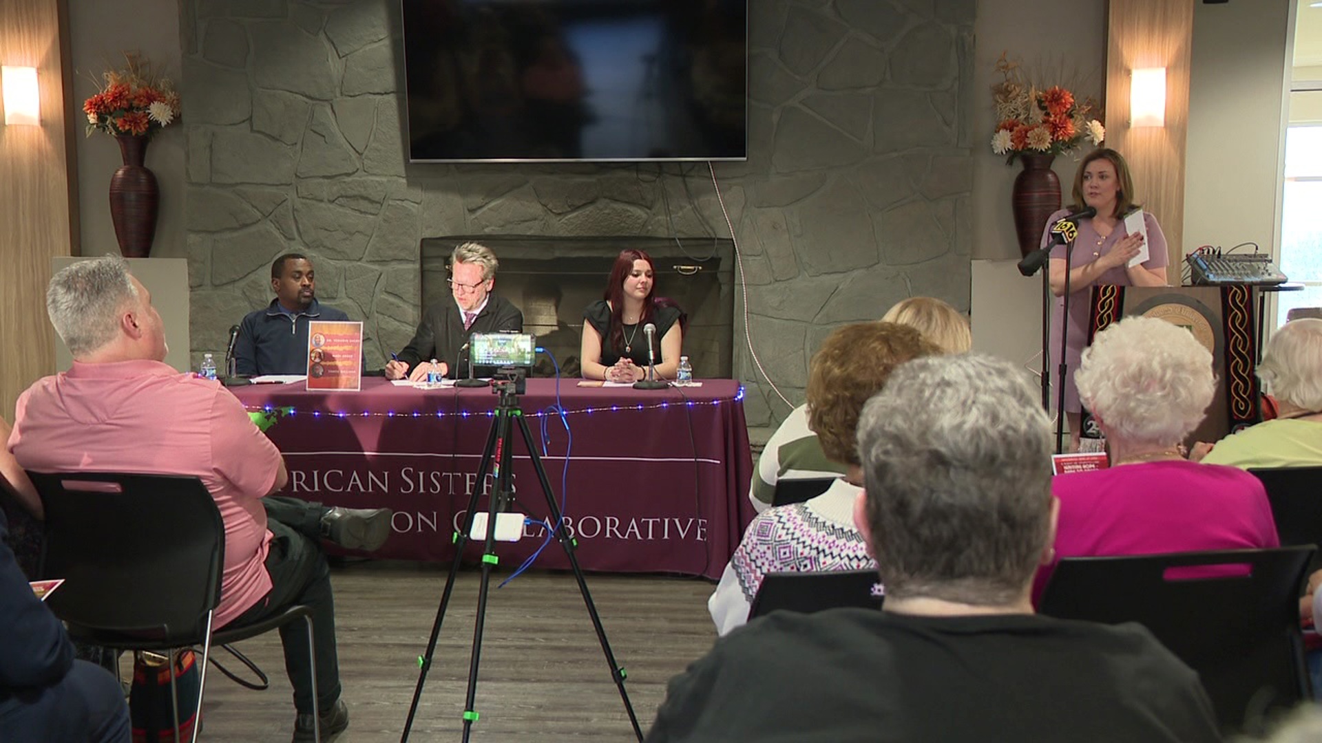 Attendees at the event listened to inspiring stories of sisters' efforts in communities across Africa.