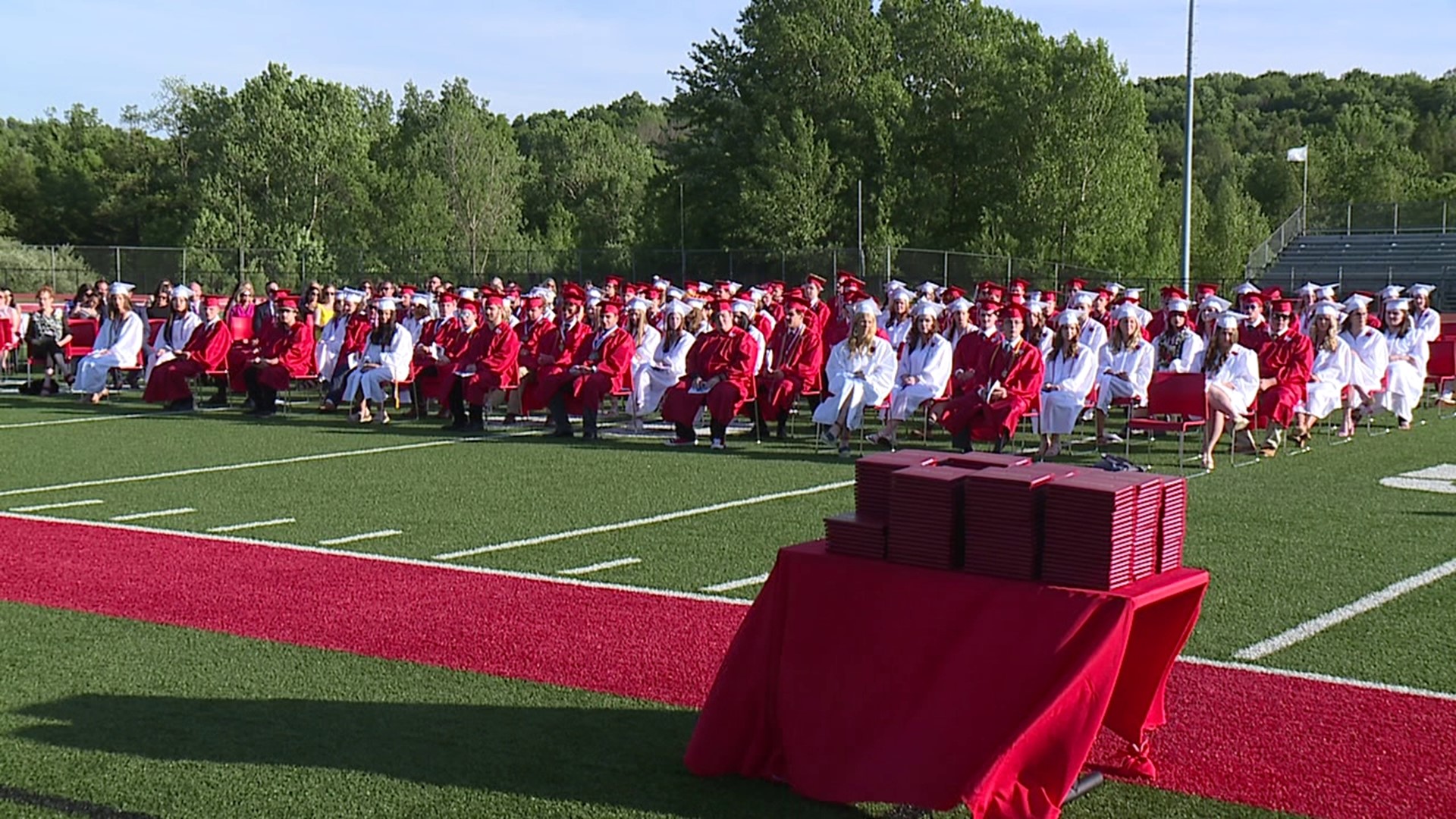 The crowd at North Pocono High School definitely had double the fun as seven sets of twins graduated on Friday.