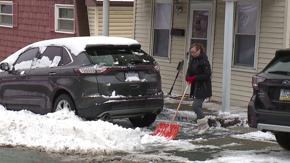 Digging out of the snow in Olyphant