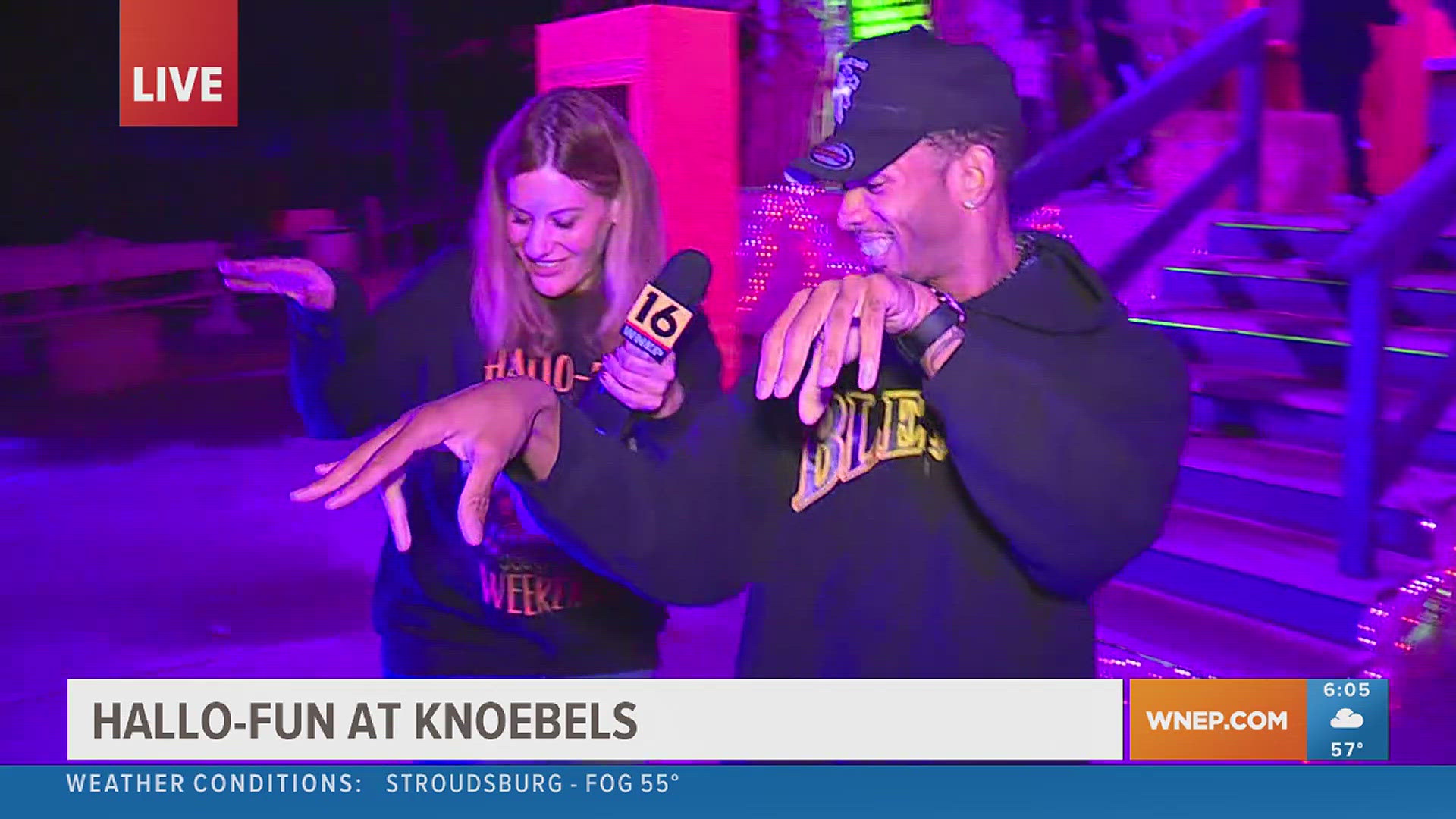 Newswatch 16's Nikki Krize learns a few moves from the Knobels crew