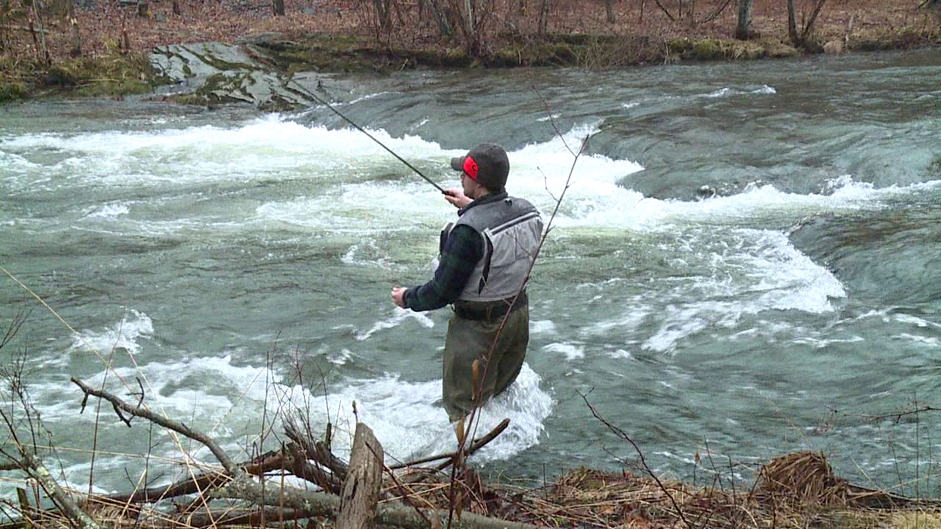 Saturday marked the first day of trout season, and lots of anglers were out fishing on the Lackawanna River.