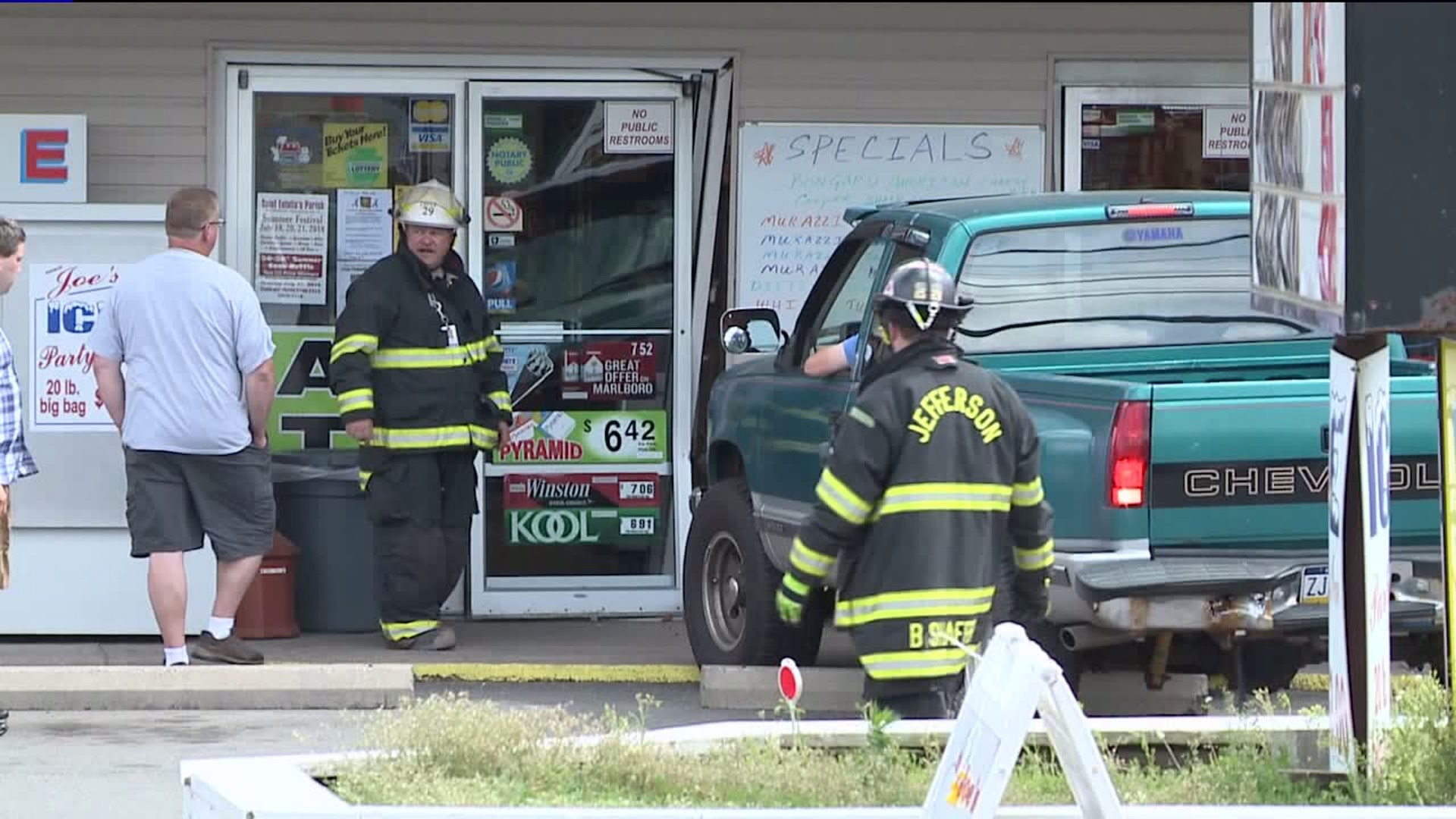 Car Pushes Truck into Business in Lackawanna County