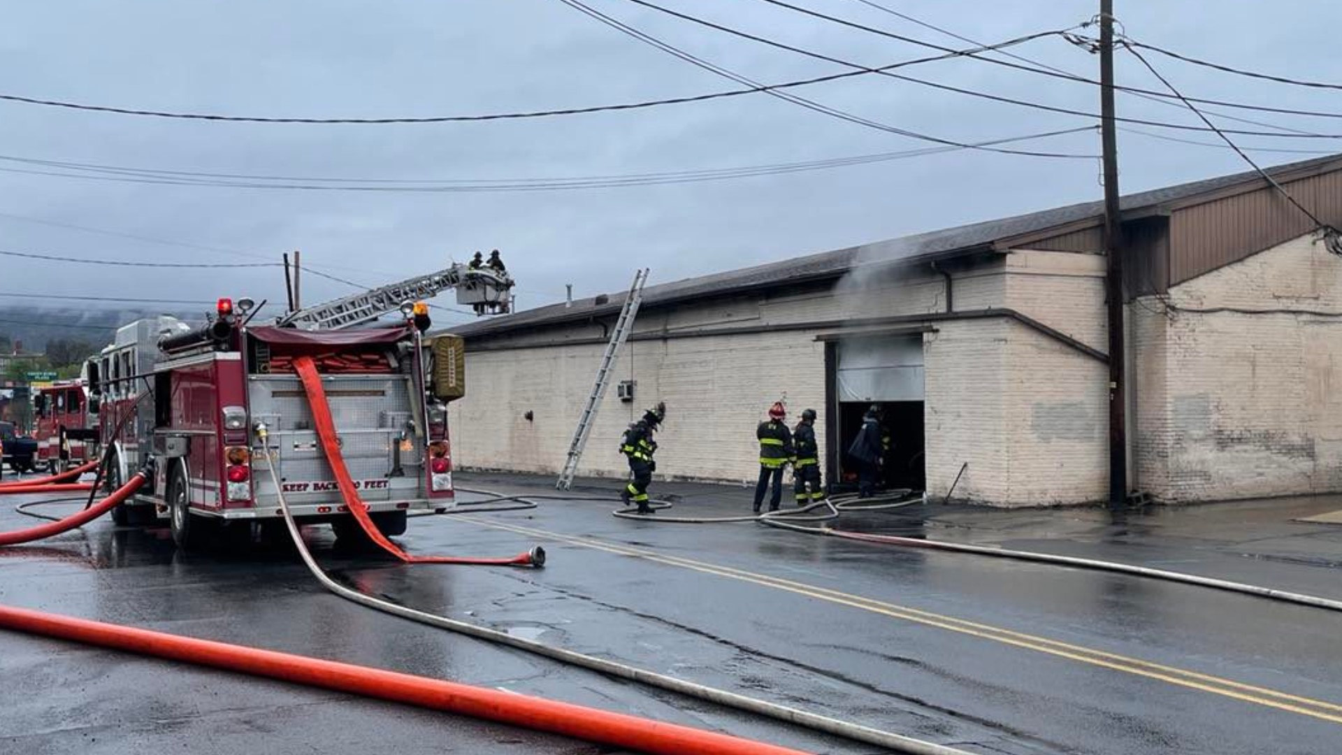 A smoky fire at a garage and storage facility in Scranton is out.