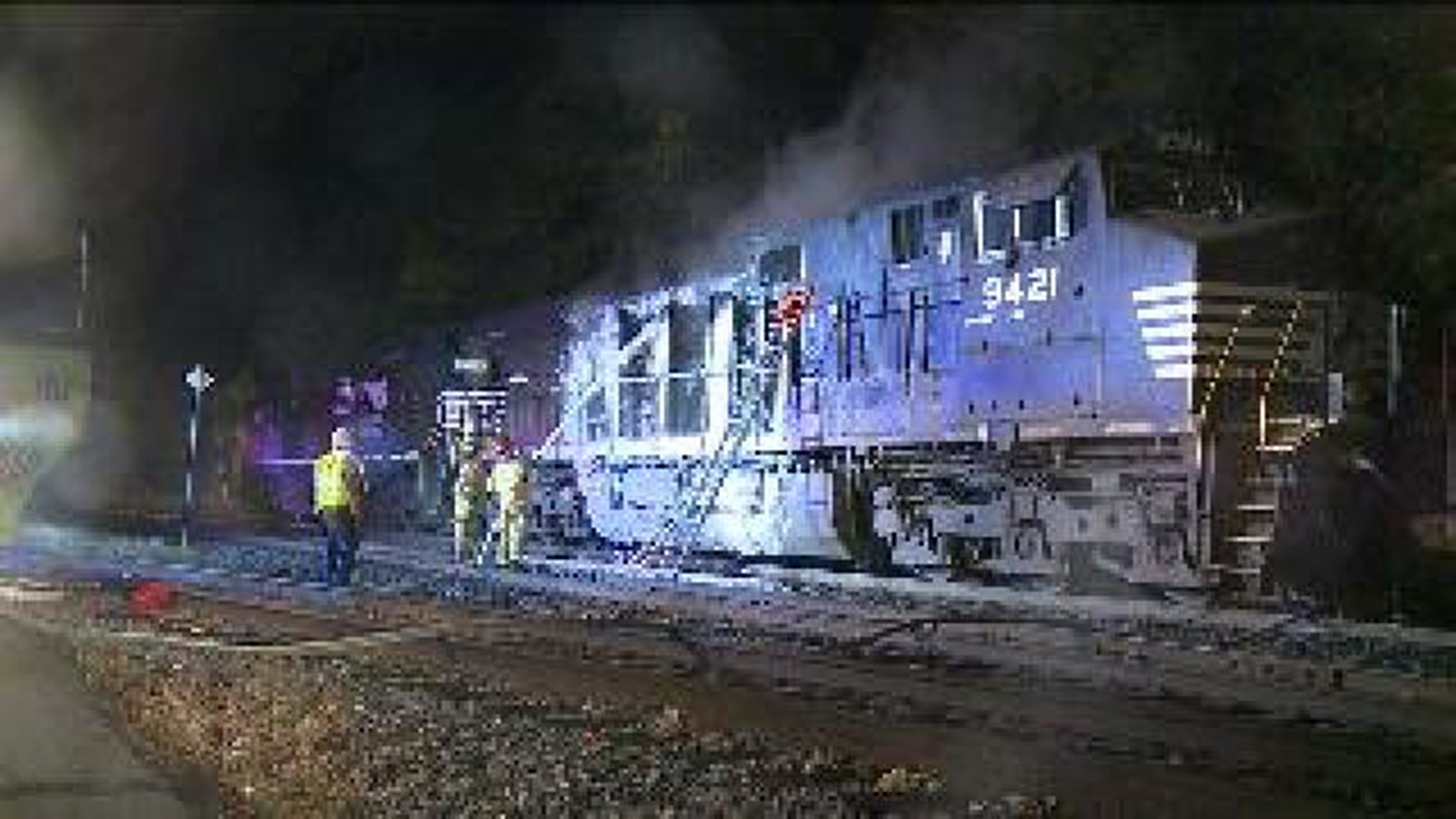Train Engine Catches Fire, Blocks Traffic