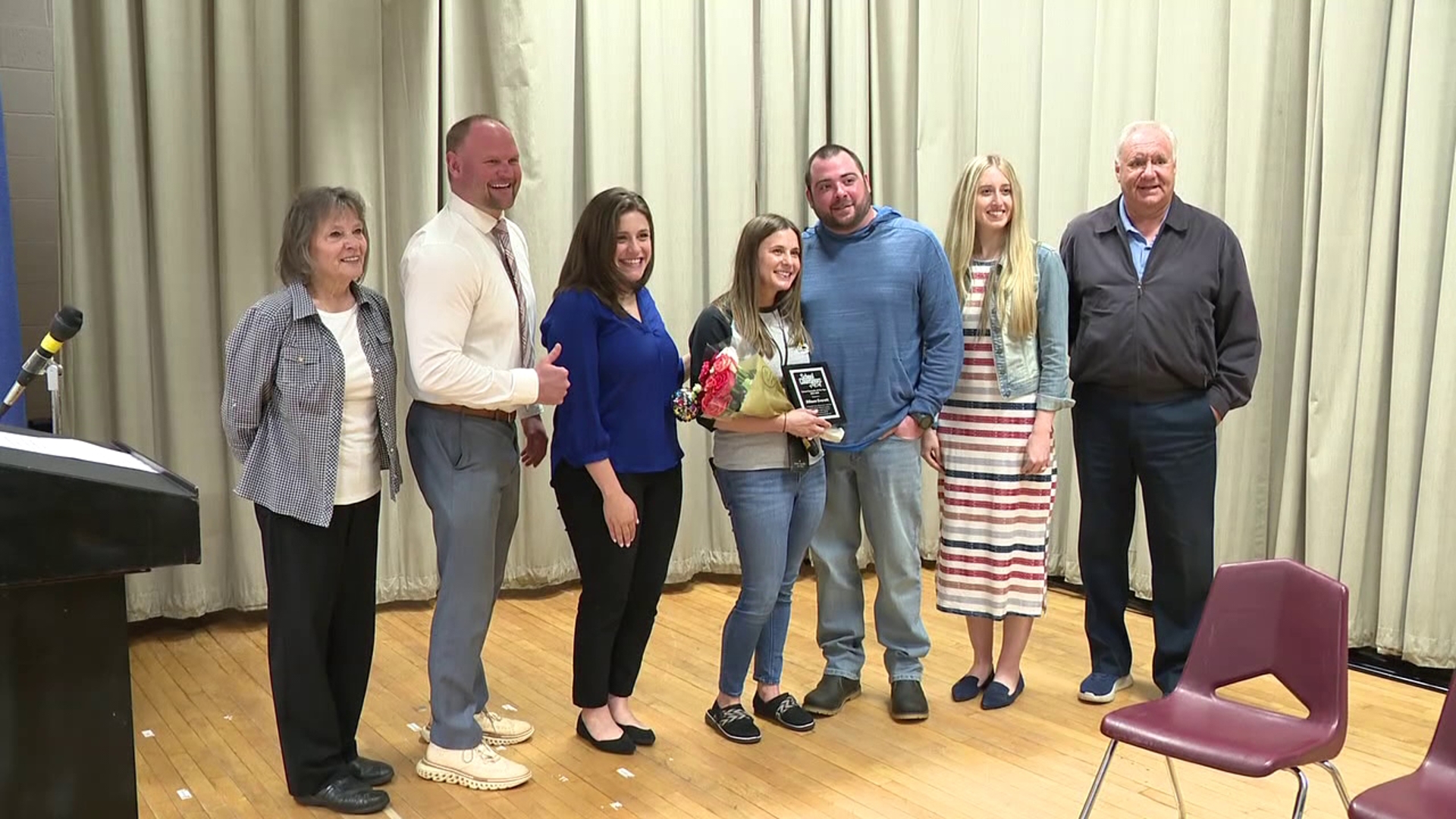 An award given to a school counselor in the Lake-Lehman School District came as a big surprise during a school assembly.