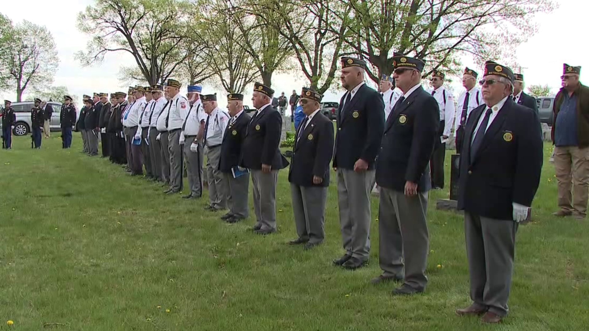 Dozens of people gathered at a cemetery in Milton Saturday to honor a fallen World War II soldier.