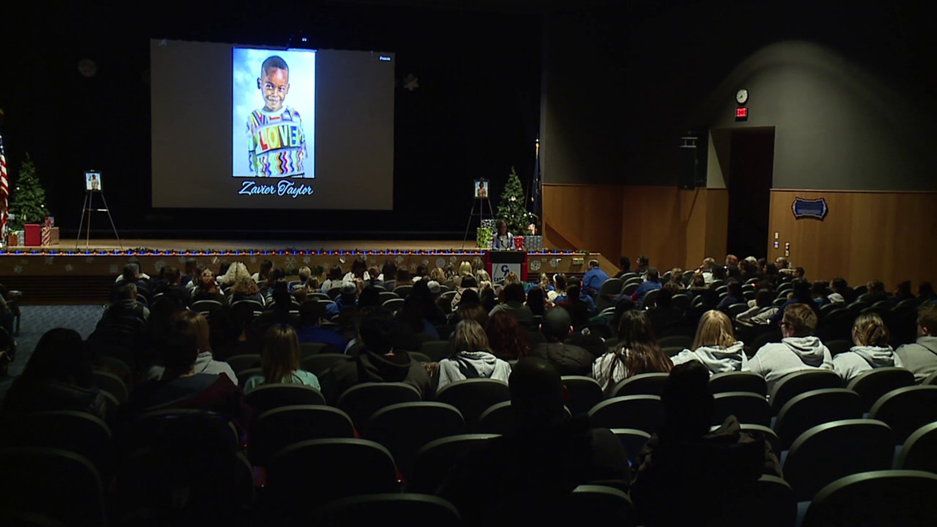 About a hundred people came to the vigil to pay tribute to the five-year-old Zavier Taylor, who died on December 6.