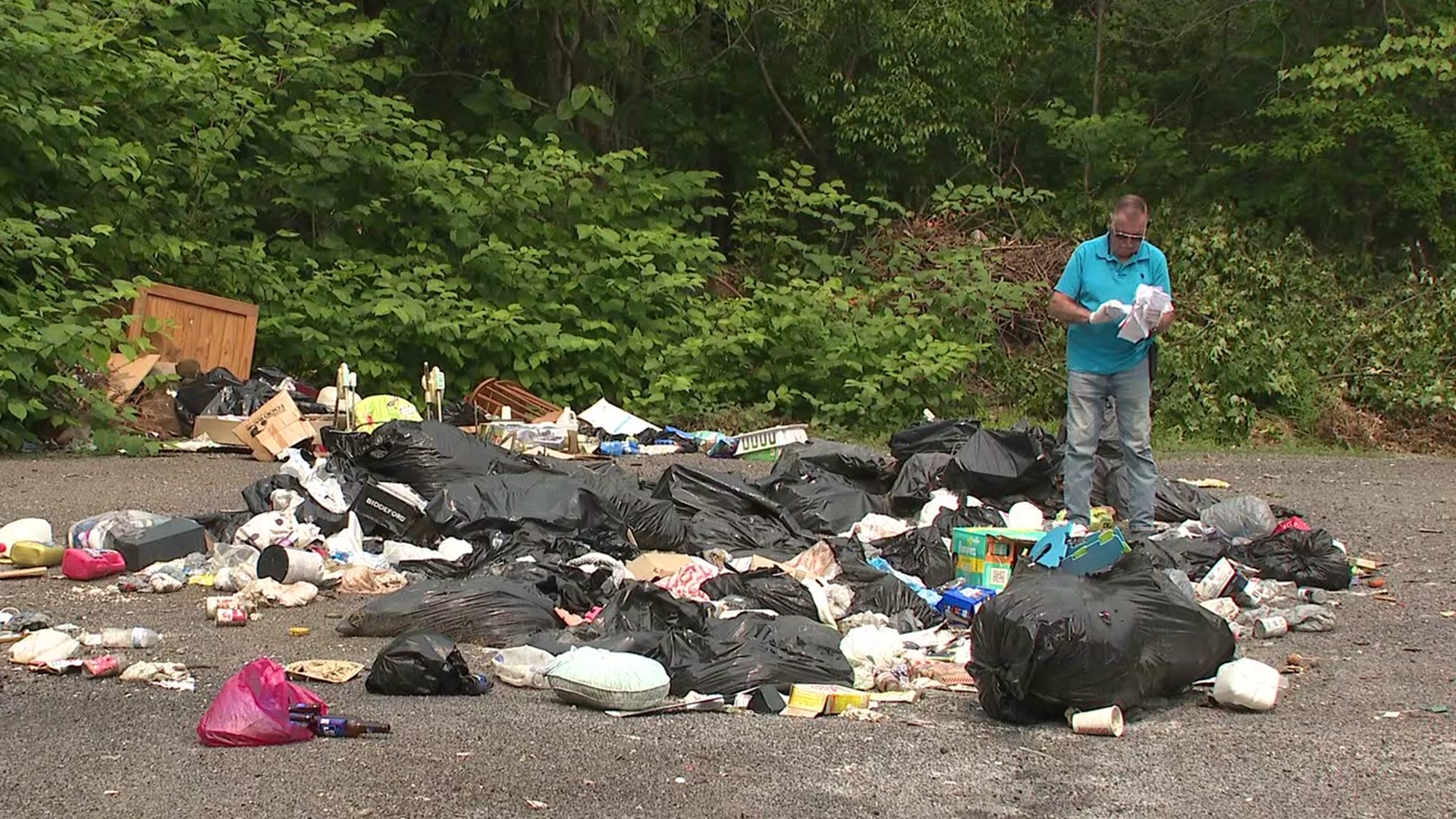Another smelly situation outside of Centralia but this one does not involve smoke—people are illegally dumping garbage and lots of it.