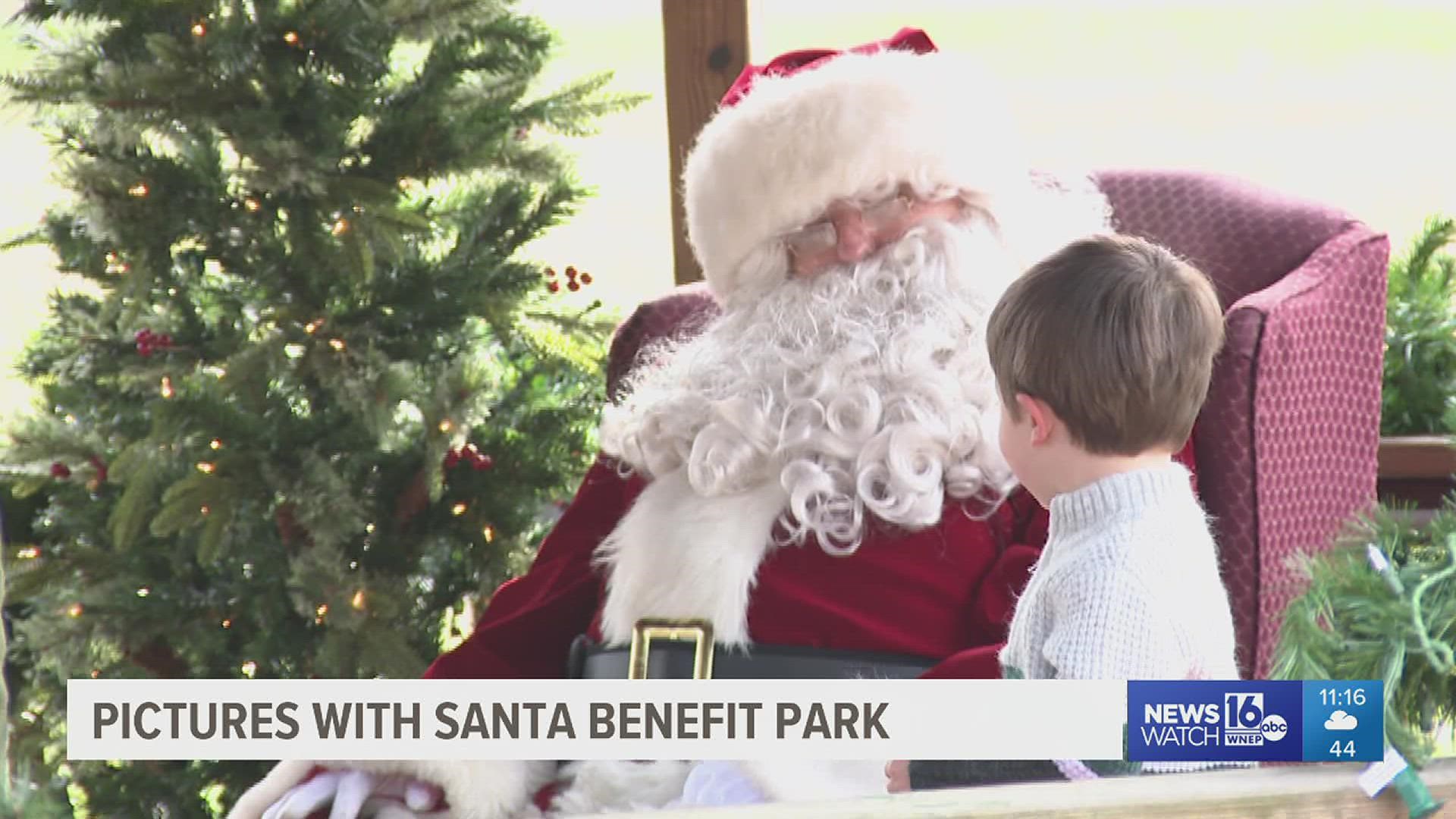 A park in Moosic offered pictures with Saint Nick on Sunday; helping to raise money for repairs.