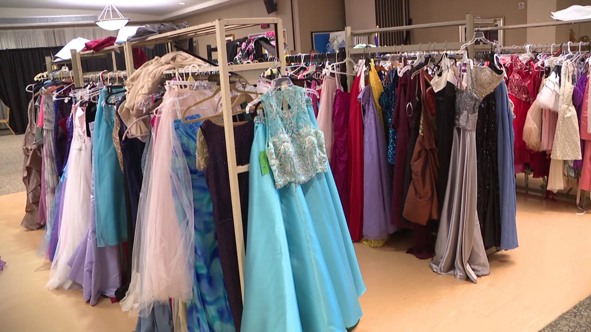 Damsel in a Dress helped giveaway 200 dresses in Wilkes-Barre on Sunday.
