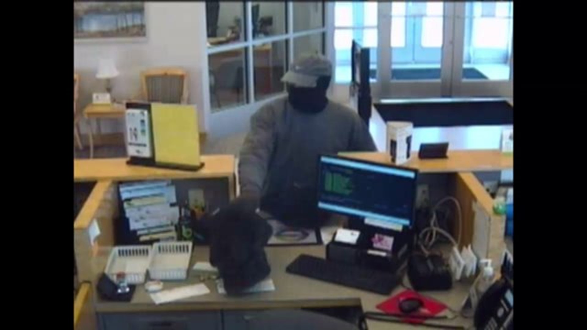 Video from police of bank robbery suspect