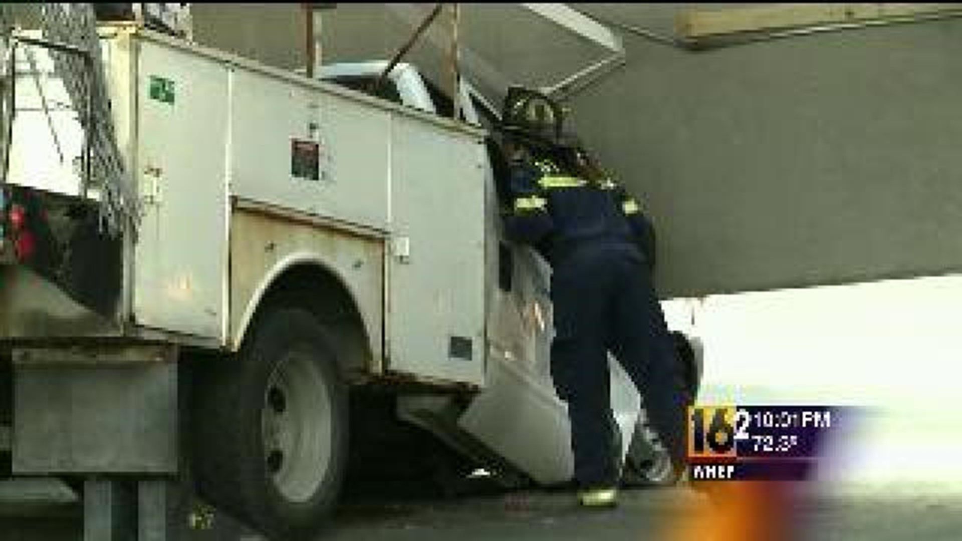 Driver Pinned By Concrete Wall Talks to Newswatch 16
