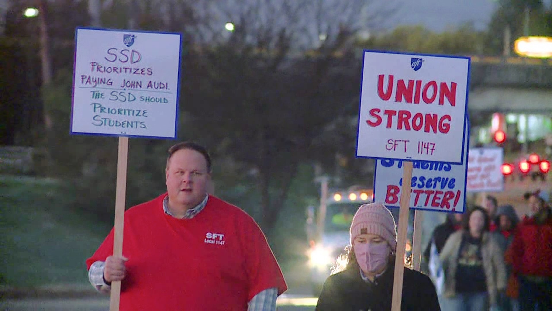 There are no teachers or students inside Scranton School District buildings. Educators are on strike.