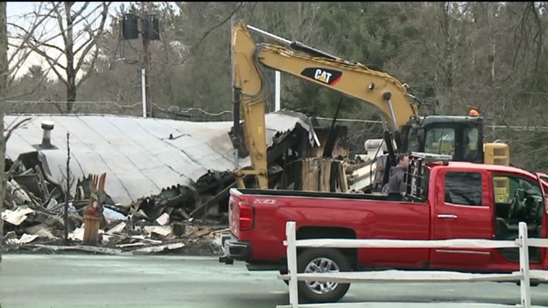 Fire Debris Drawing Onlookers in Blakeslee