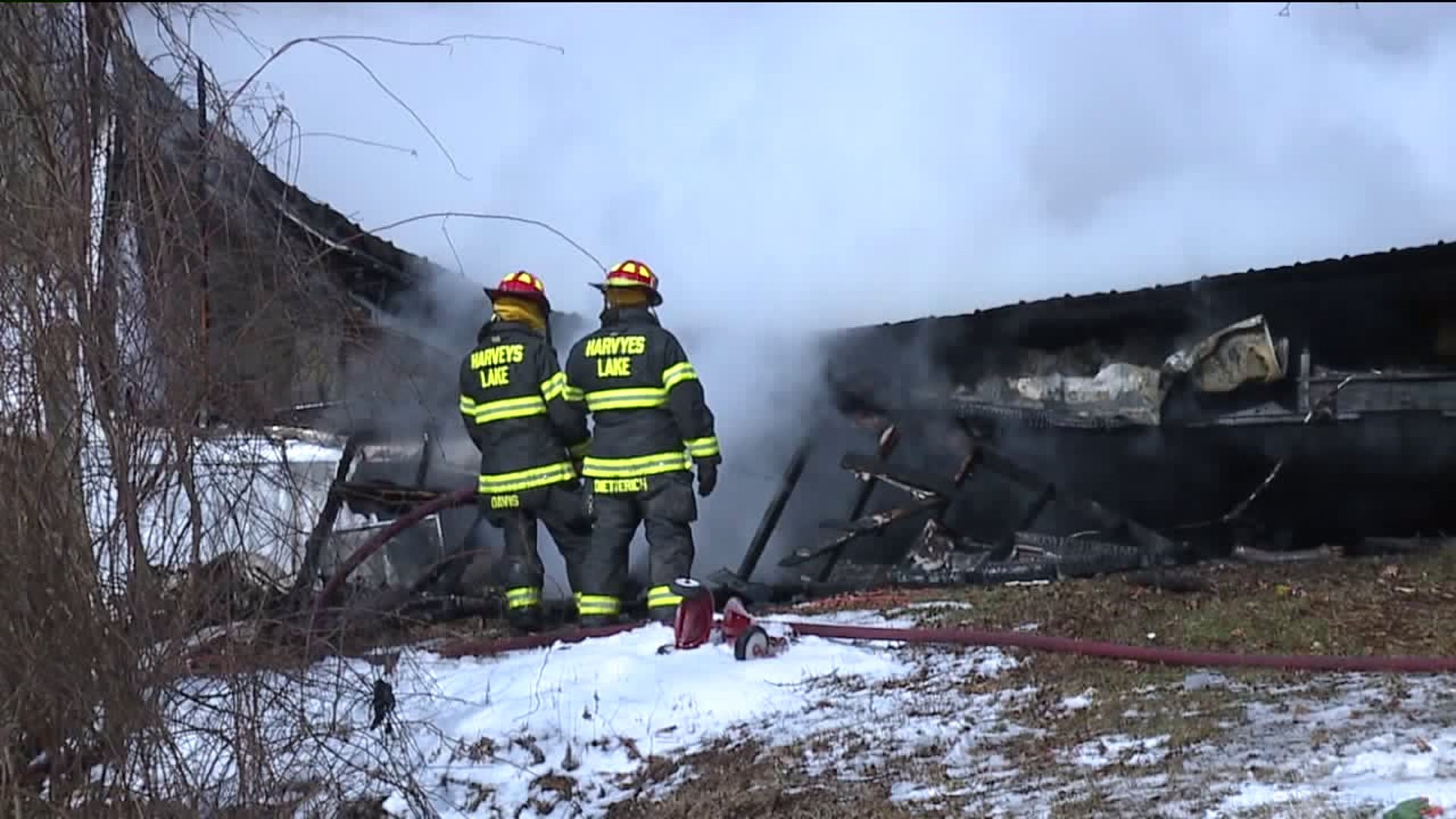 Trailer Leveled by Flames in Luzerne County