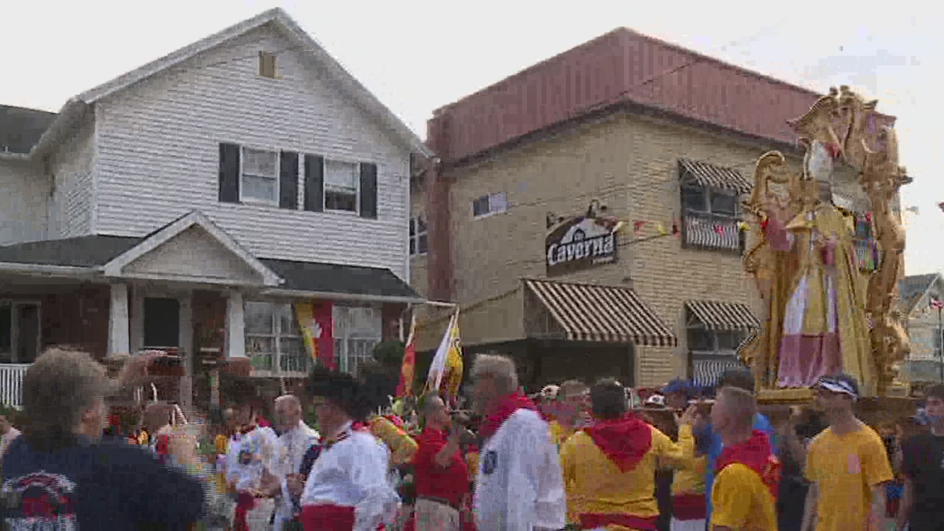 The streets of Jessup were far more empty than they'd normally be on Memorial Day weekend but the signs of St. Ubaldo were still everywhere.