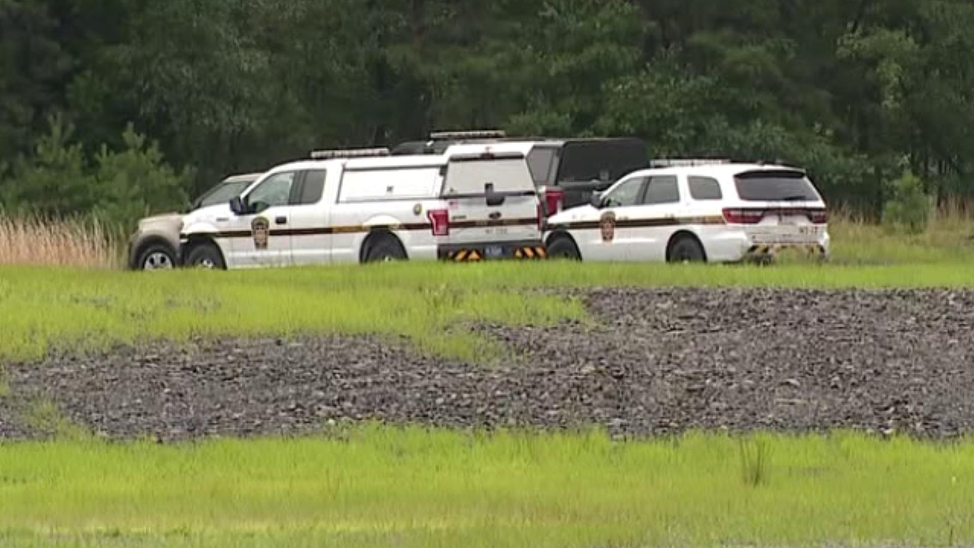 State police say skeletal remains were found in a wooded area behind Hazleton Area High School Wednesday morning.