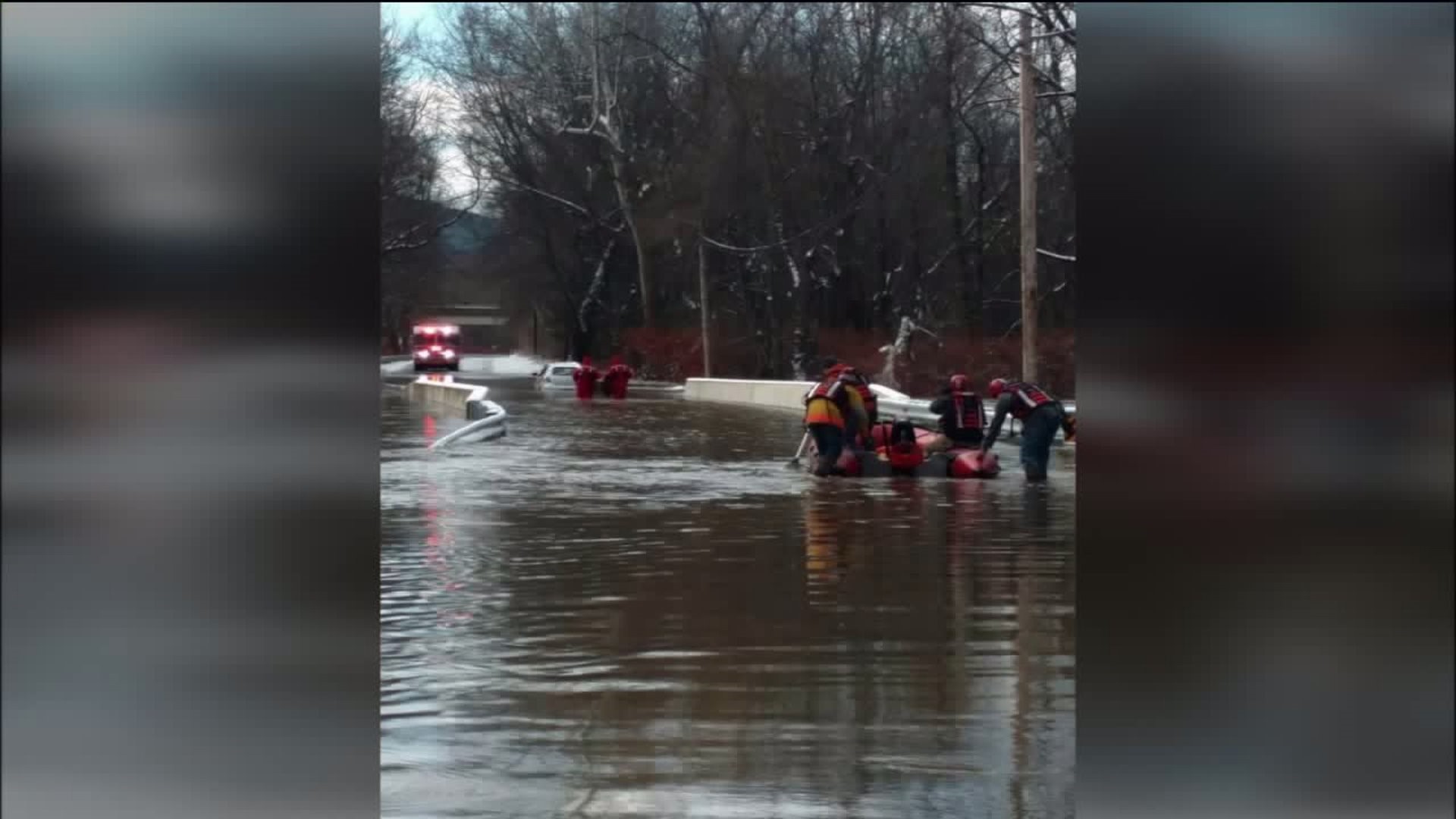Woman Rescued from Flood Waters in Clinton County